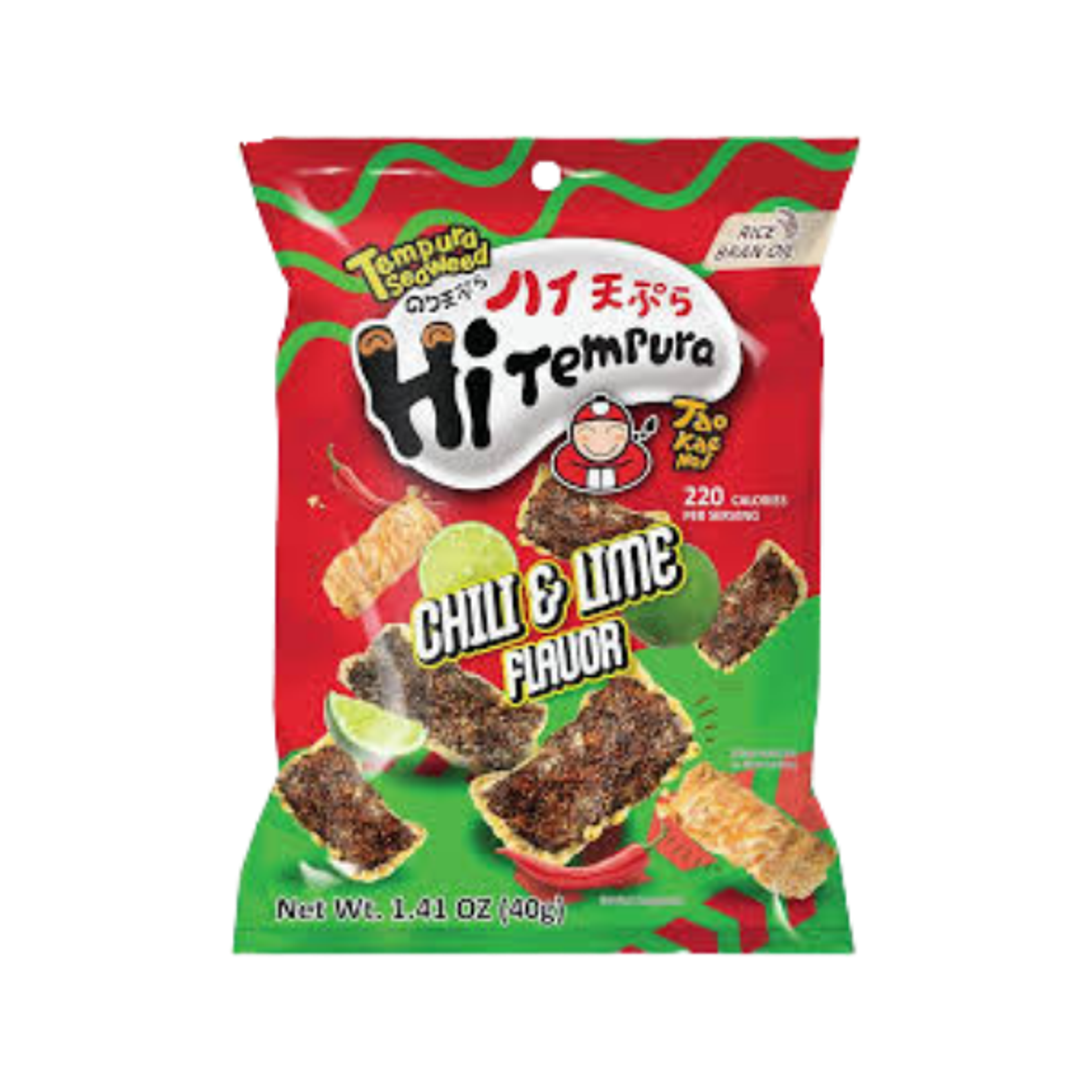 TAOKAENOI HiTempura Seaweed Snack Chili & Lime Flavor 40 g | Knuspriger Algensnack im Tempura-Style