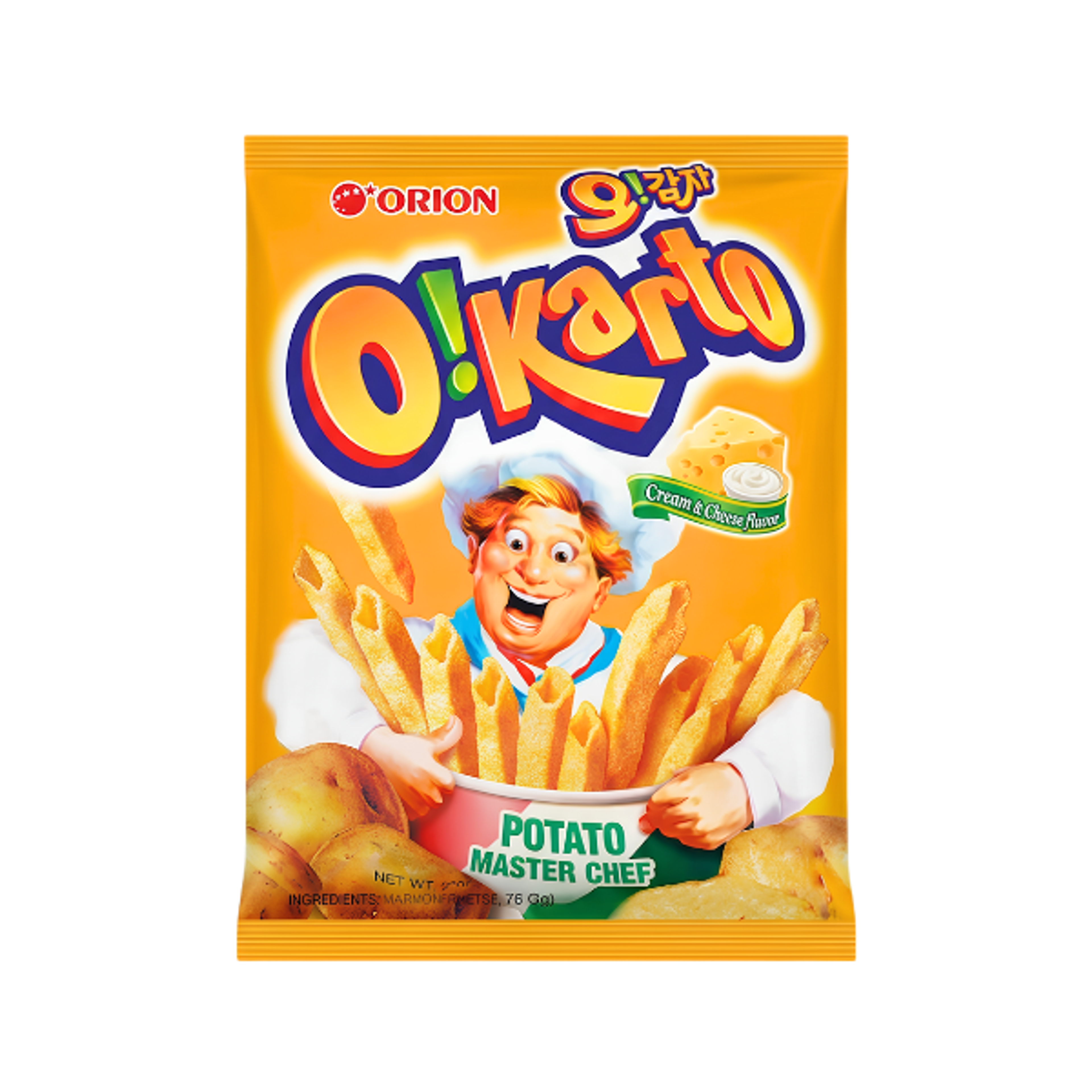 ORION O!KARTO Cream & Cheese 50g | Knuspriger Kartoffel Snack mit Käsegeschmack
