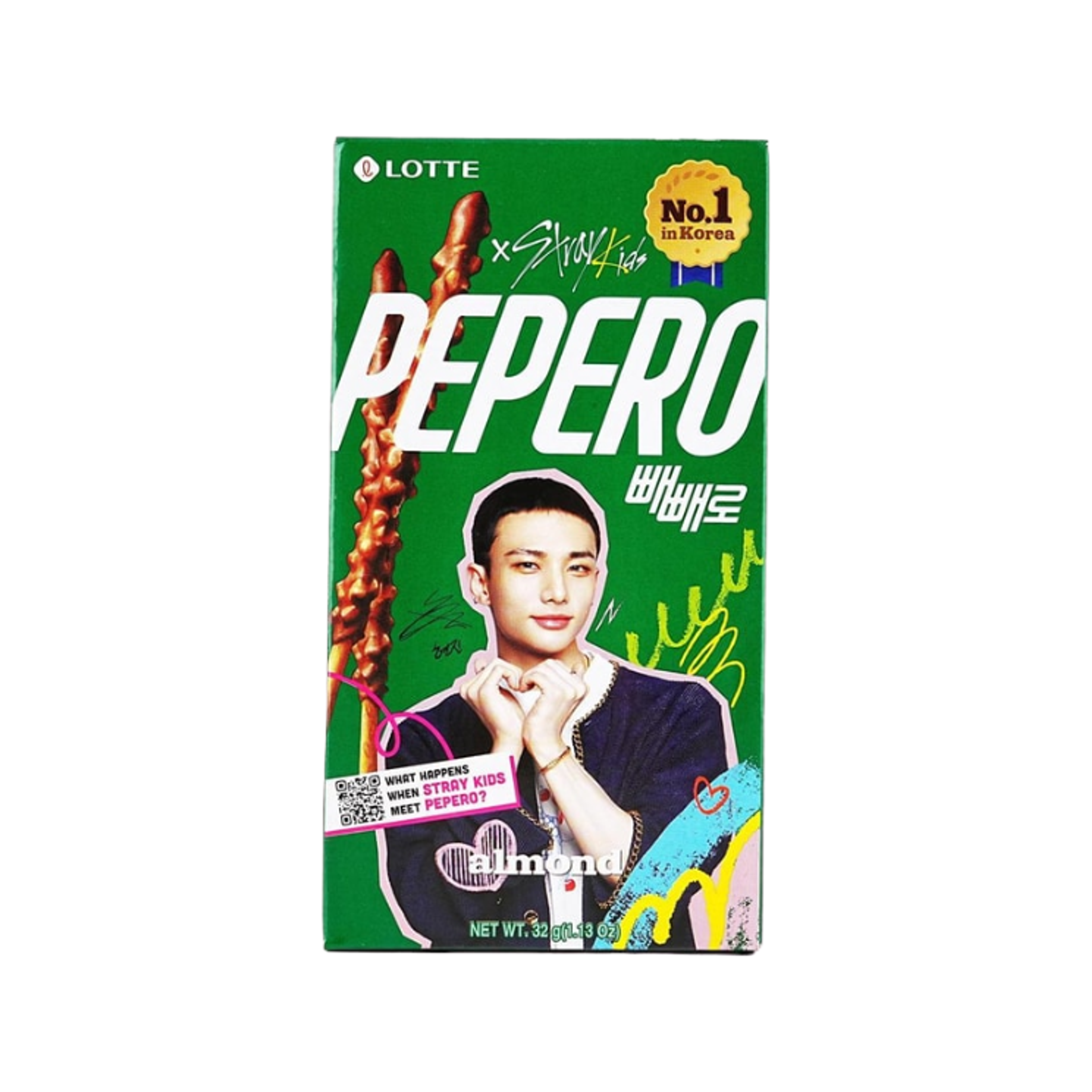 LOTTE X STRAYKIDS PEPERO Almond 32g – Zufälliger Versand