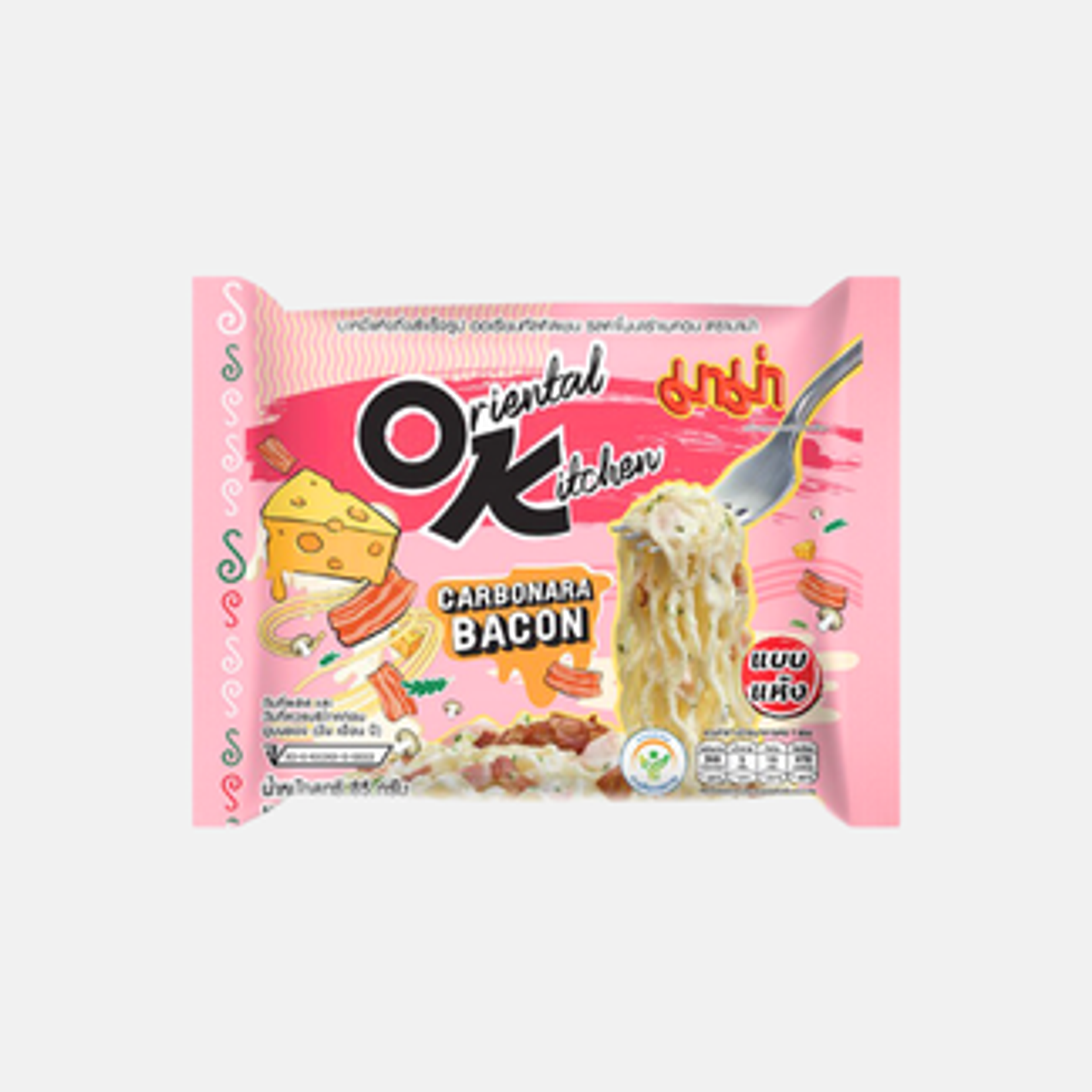 MAMA OK Oriental Kitchen Ramen - Carbonara Bacon 85g – Creamy Instant Ramen with Carbonara and Bacon Flavor