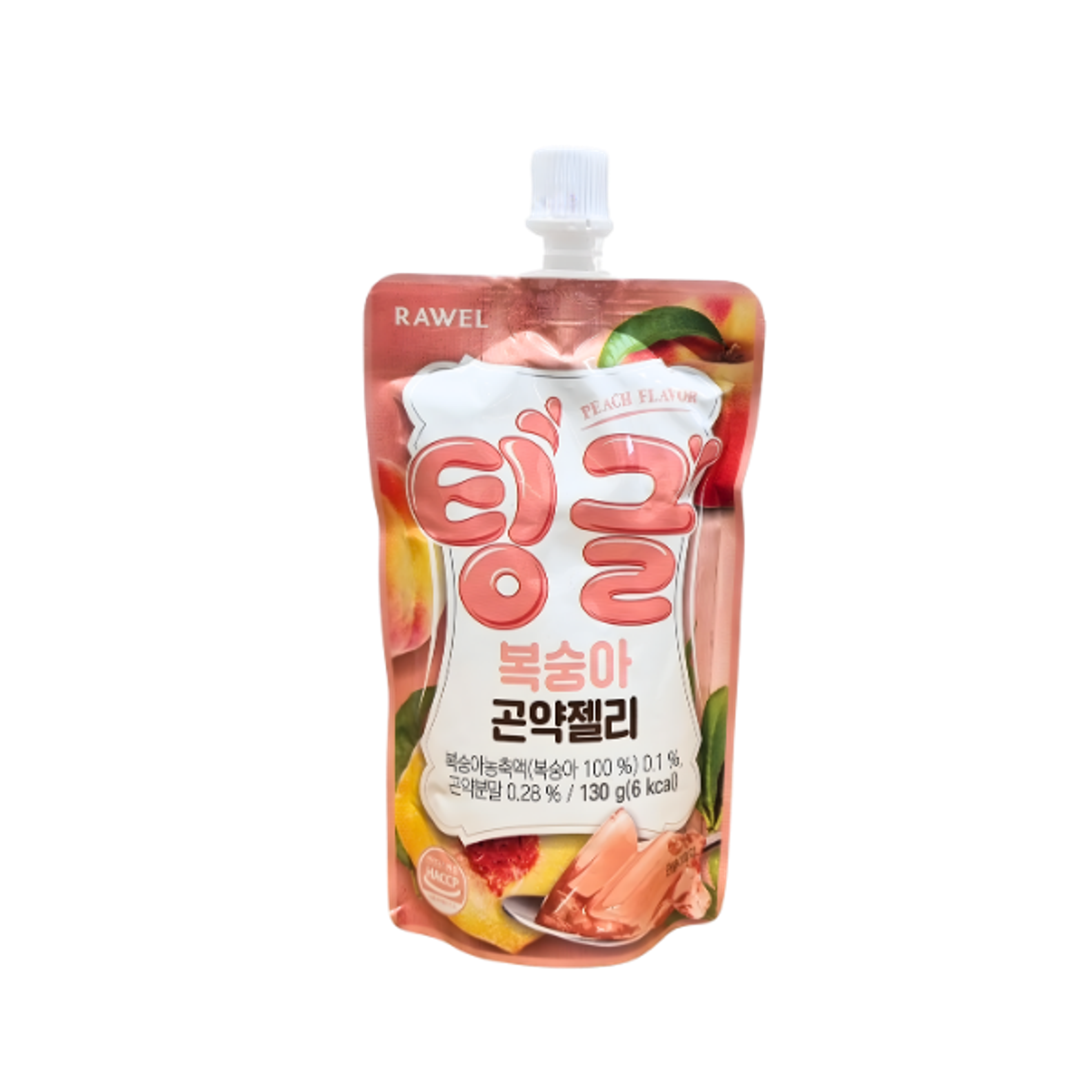 RAWEL Tingle Konjac Jelly Peach | Low Calorie Konjac Jelly 130g