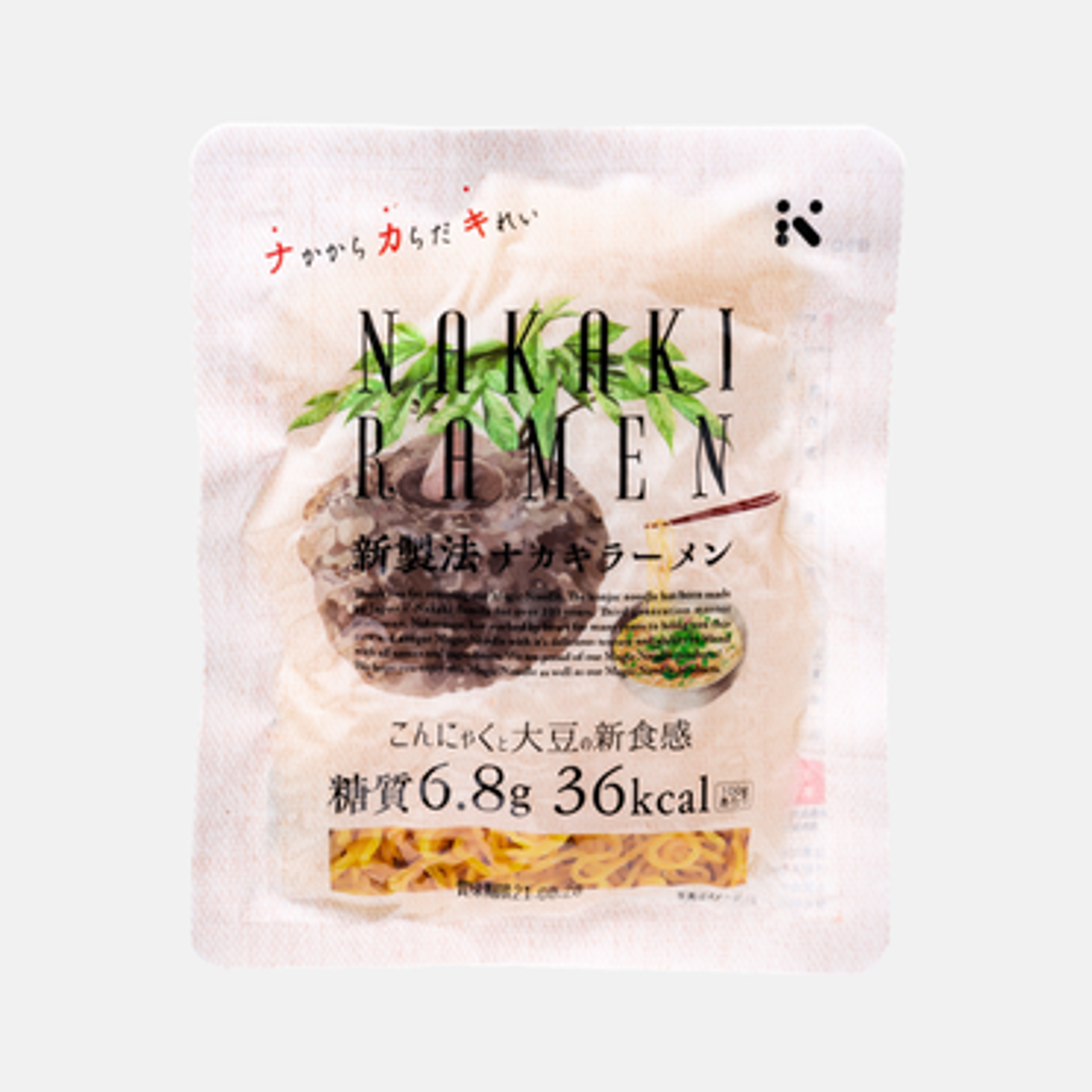 Nakaki Ramen (Konjak&Soja) - Kalorienarme und gesunde Konjak- und Sojabohnen-Nudeln, 180g