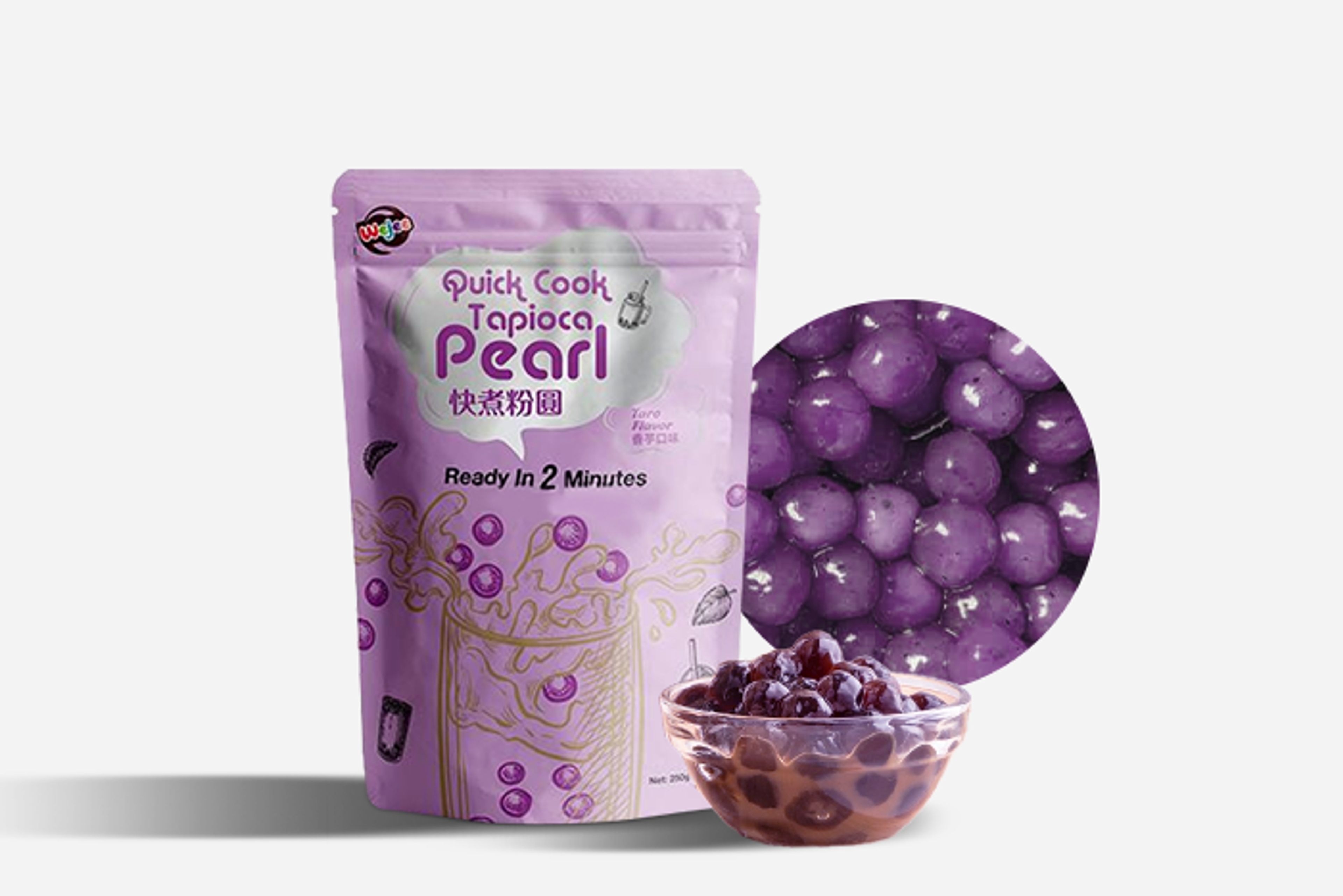 Wejee Quick Cook Tapioca Pearl Taro 250g - In nur 2 Minuten fertig.