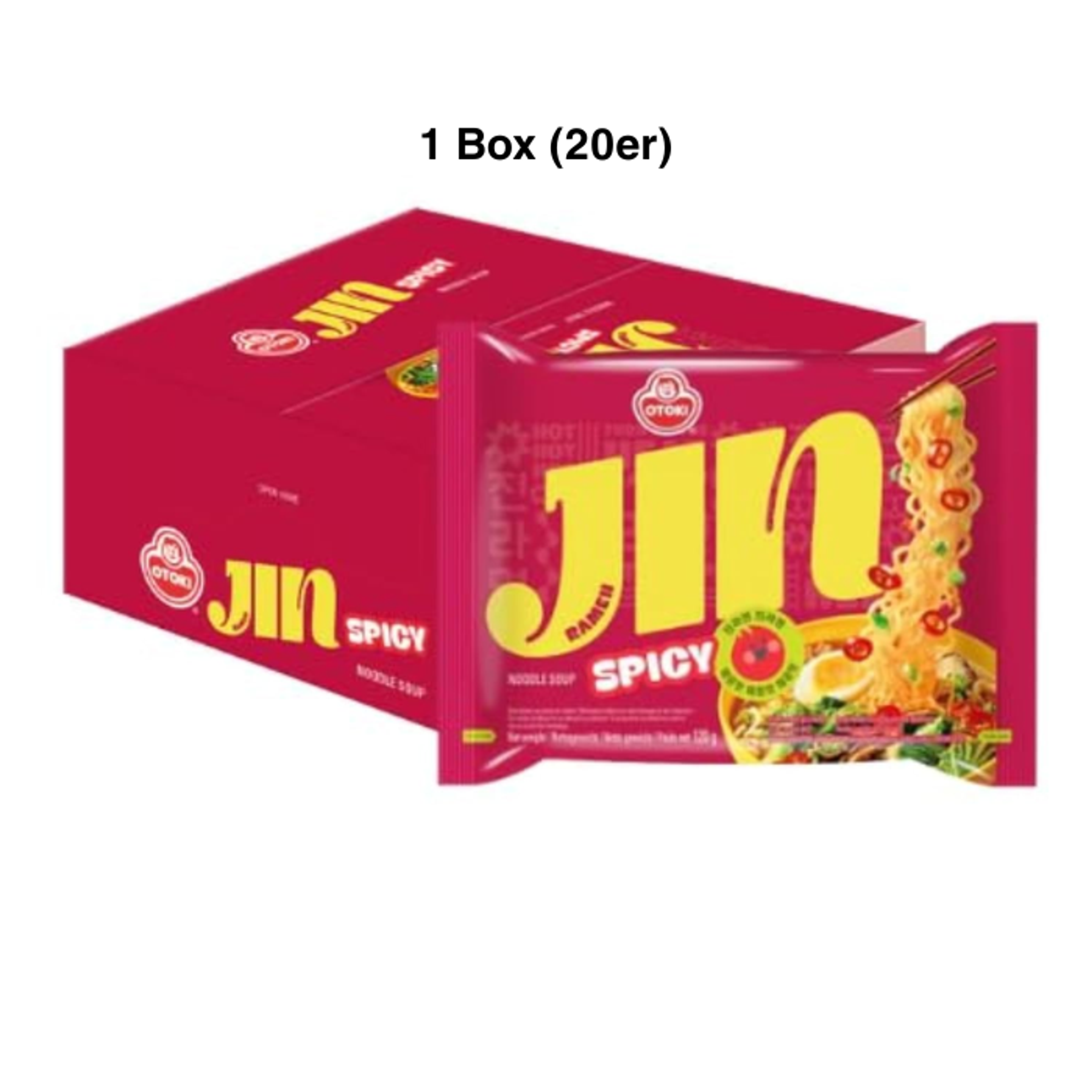 OTOKI Jin Ramen Spicy 120g – BTS Jin Edition 1 Box (20er) | Spicy Korean Ramen in New BTS Packaging