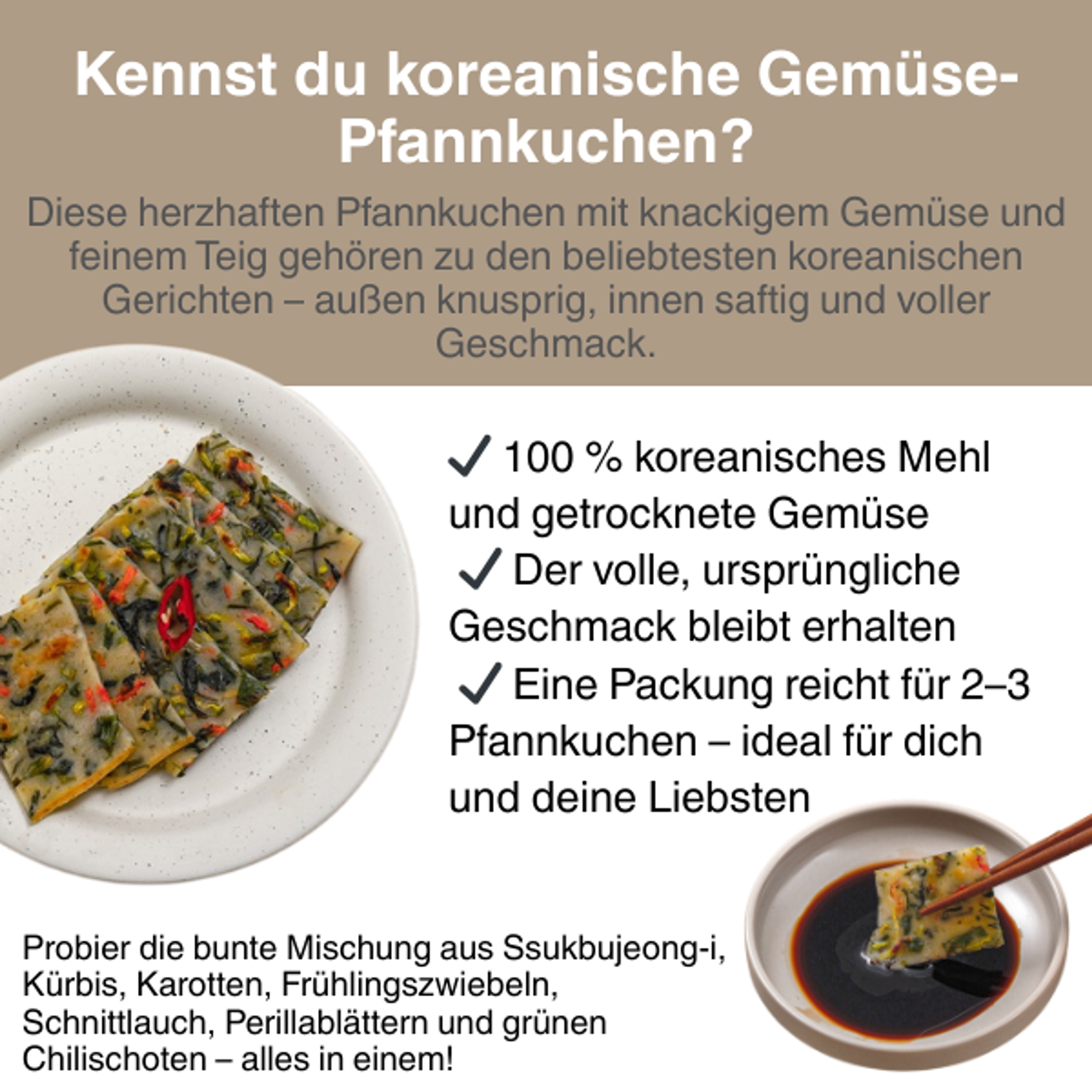GURYE Korean Vegetable Pancake Kit 153g | Korean Veggie Pancake Mix – Crispy, Savory & Easy to Make