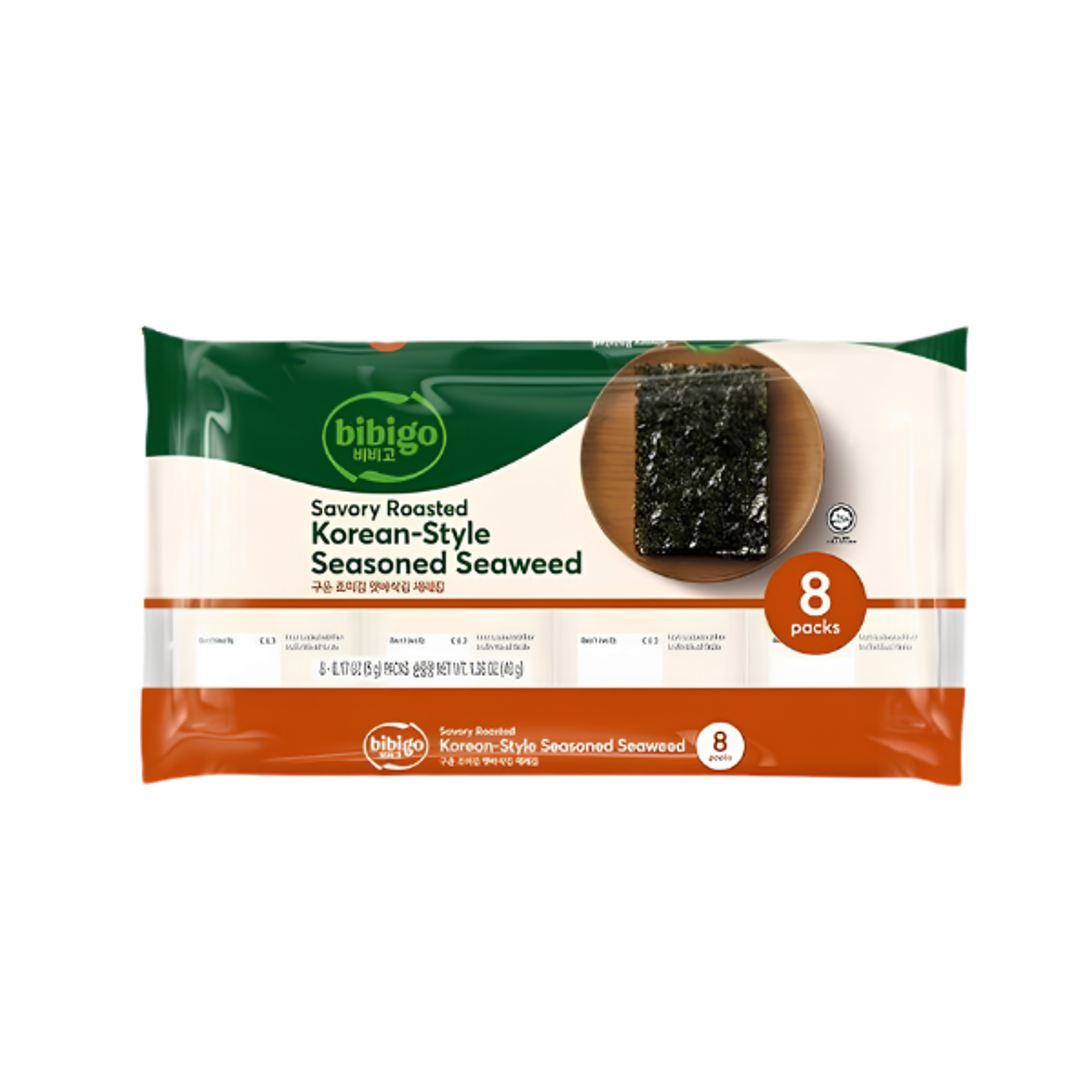 BIBIGO Seasoned Seaweed 5g x 8er | Koreanischer Seetang Snack