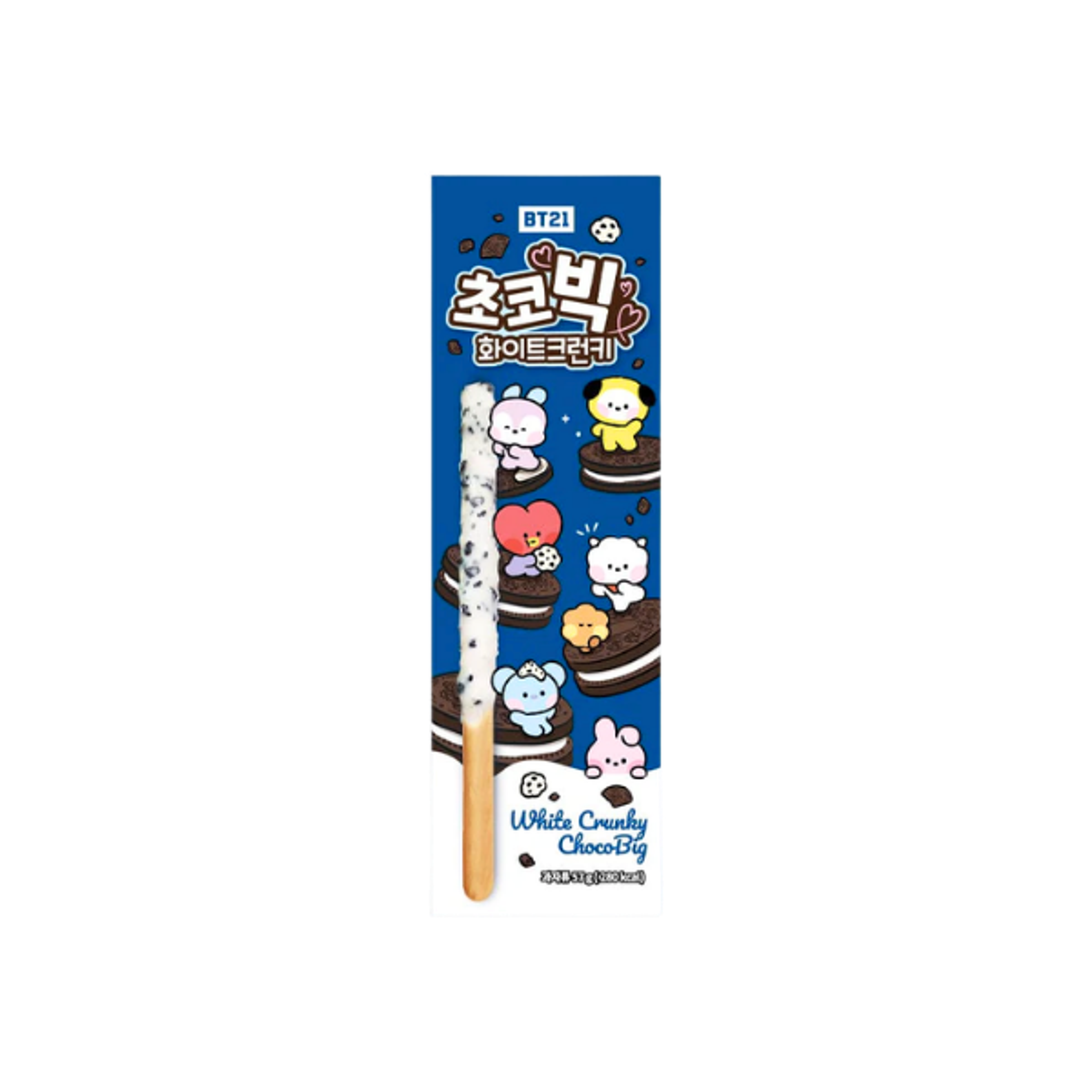 BT21 Choco Big White Crunky 57g | Weißer Schokoladenstick mit Crunch