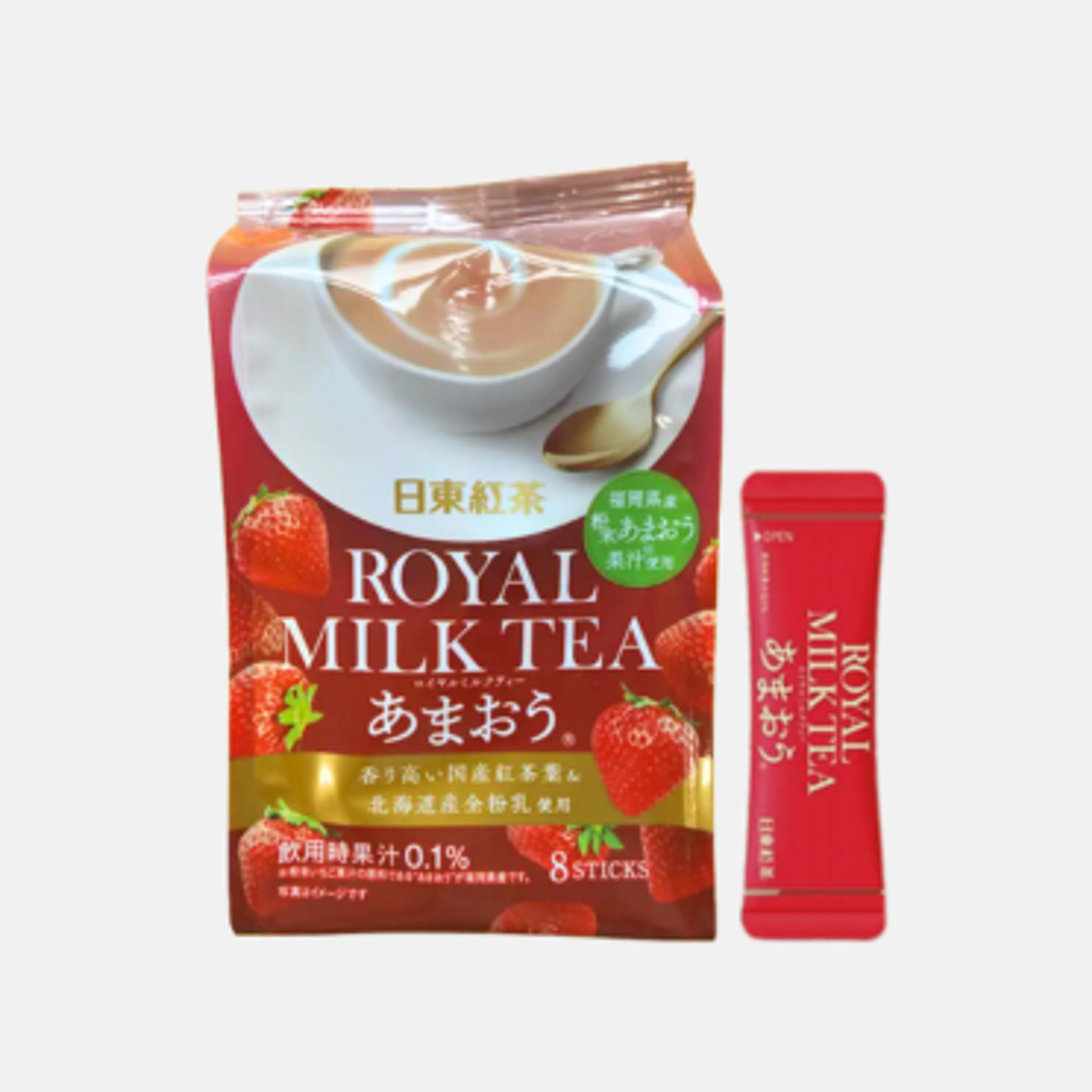 Nittoh Royal Milchtee Erdbeere - Aromatic Tea with Sweet Strawberry, 8 Sticks