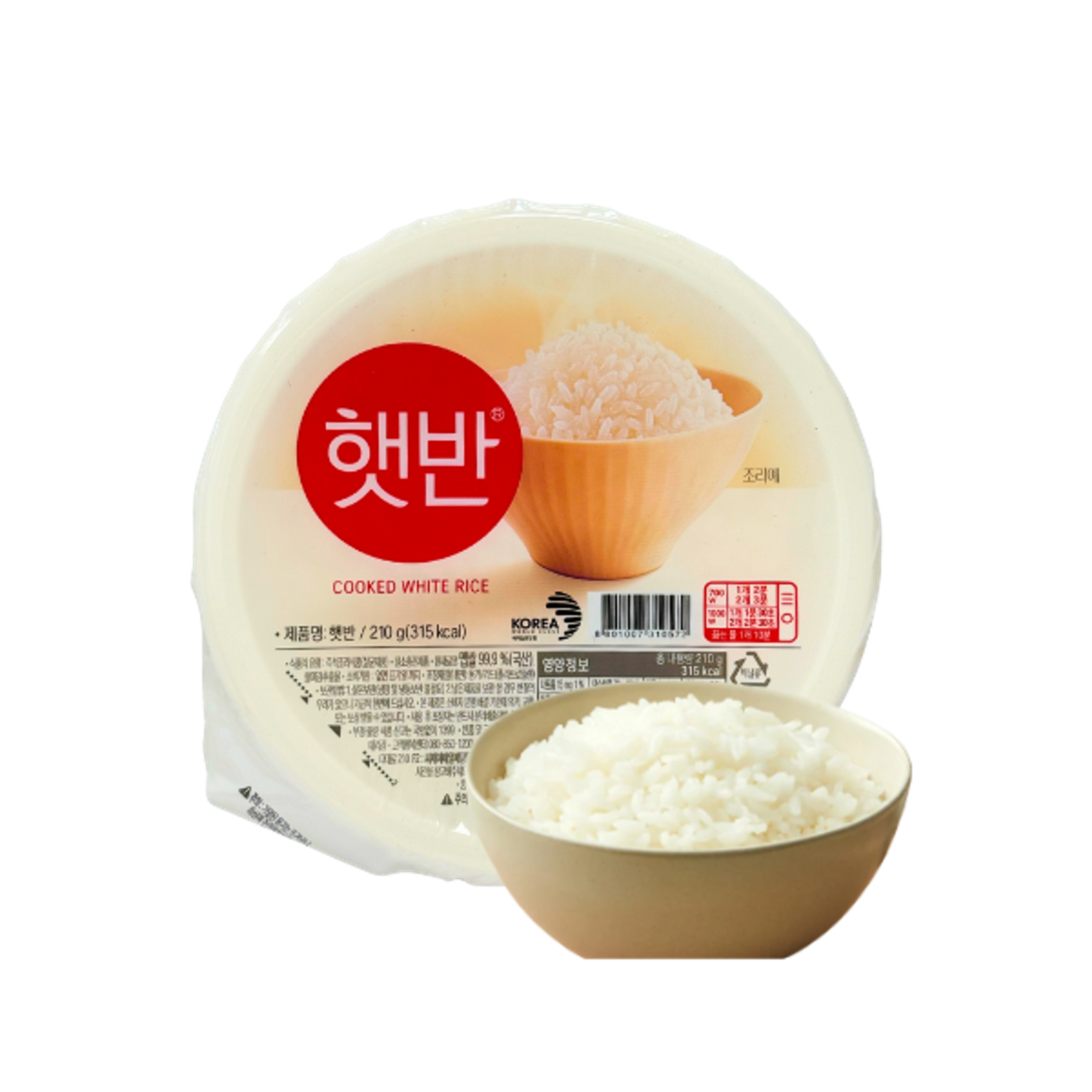 CJ HETBAN Gekochter Weißer Reis 210g | Koreanischer Instantreis – in 2 Minuten servierfertig