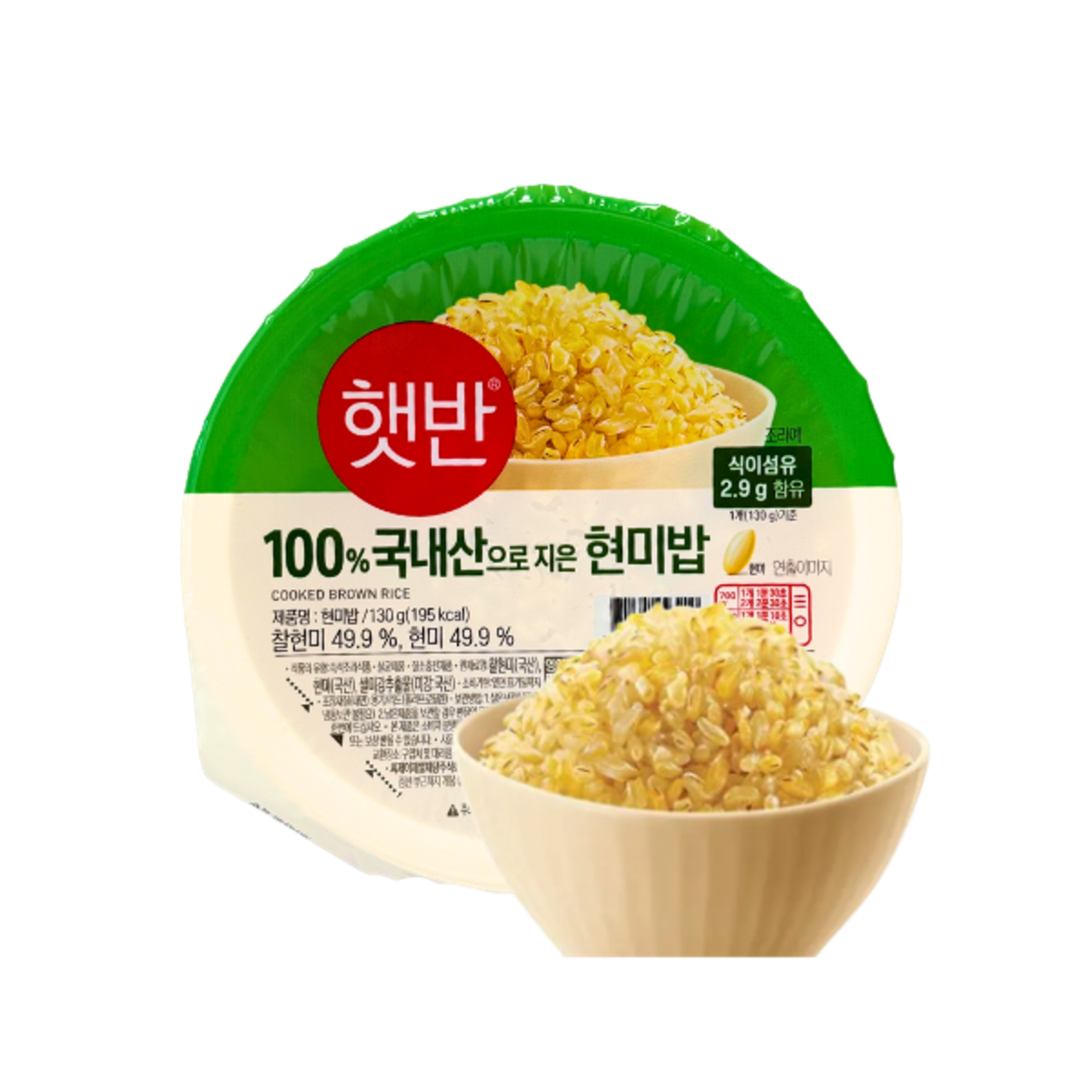 CJ HETBAN Gekochter Brauner Reis 210g | Nährstoffreicher Vollkornreis – gesund & schnell zubereitet