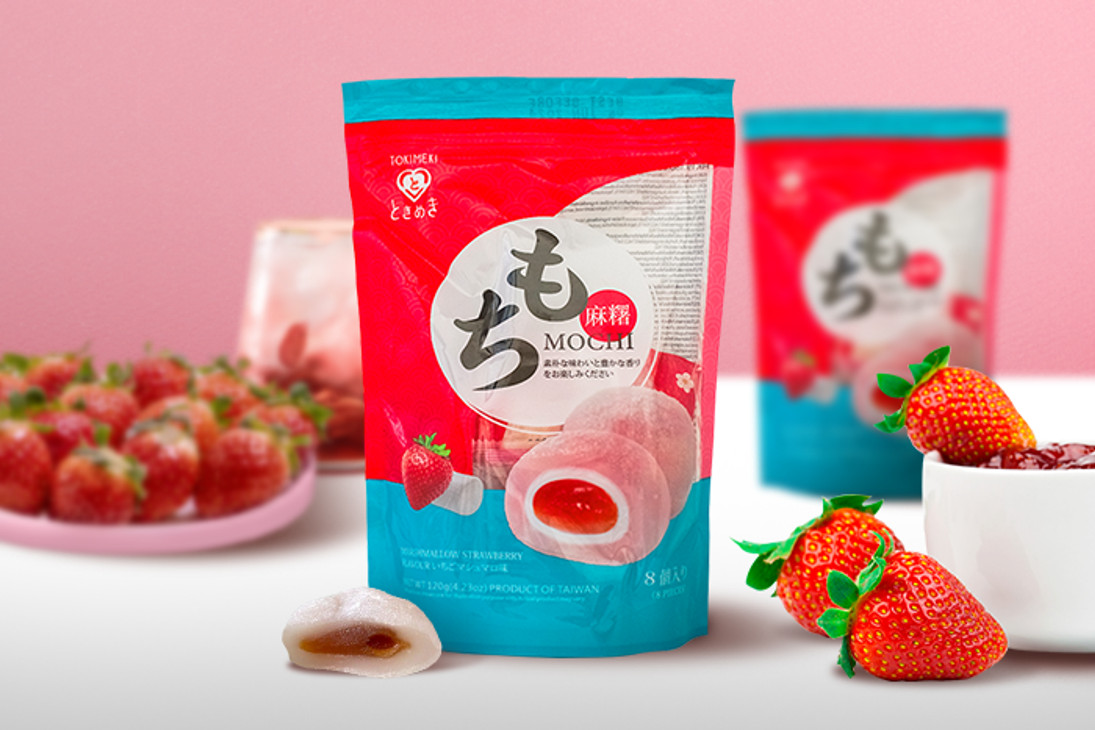 Tokimeki Mochi Packungsinhalt – präsentiert das komplette 160g Paket mit mehreren Mochi, bereit zum Genießen