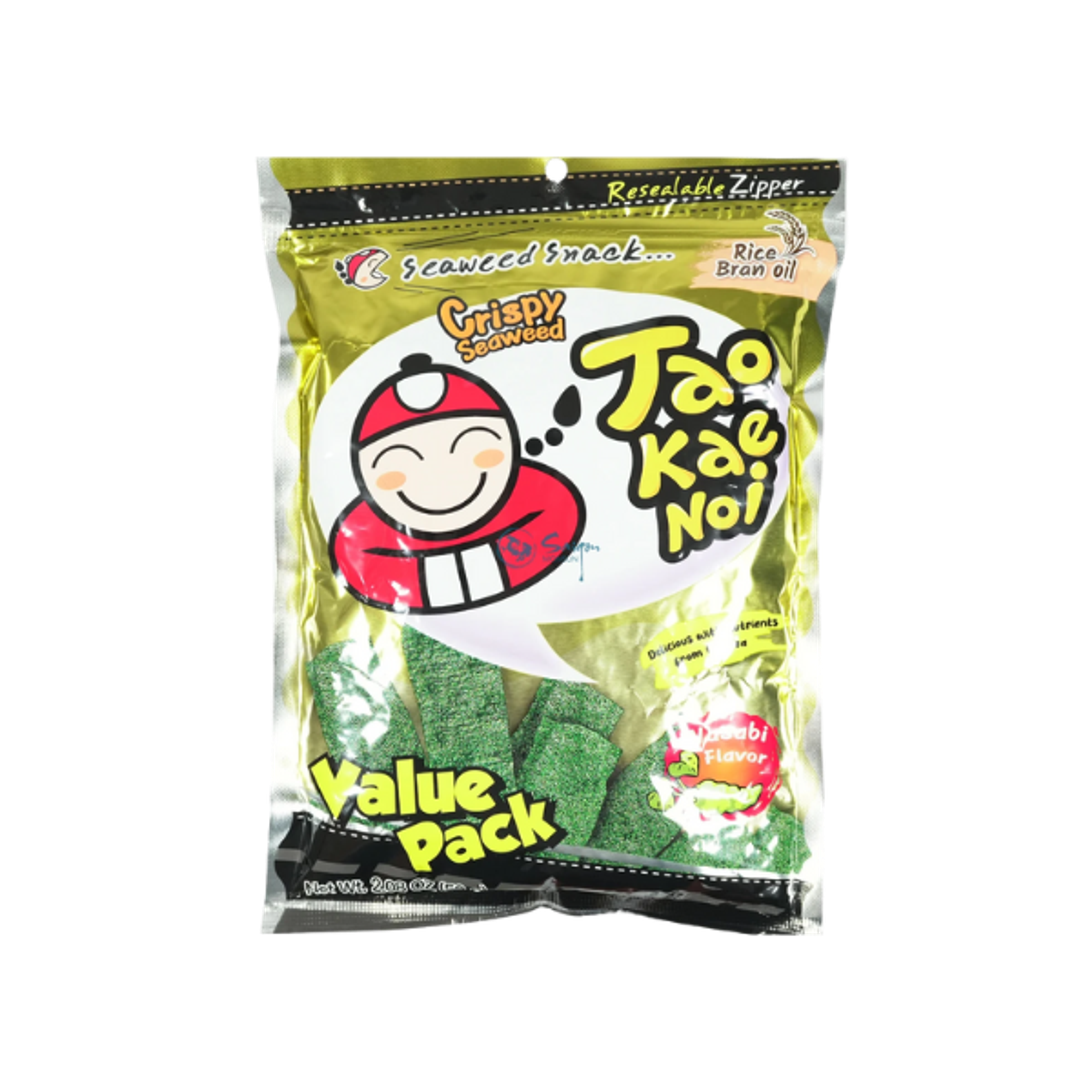 TAOKAENOI Crispy Seaweed Wasabi Flavor 59 g | Knuspriger Seetang-Snack mit feurigem Wasabi-Aroma