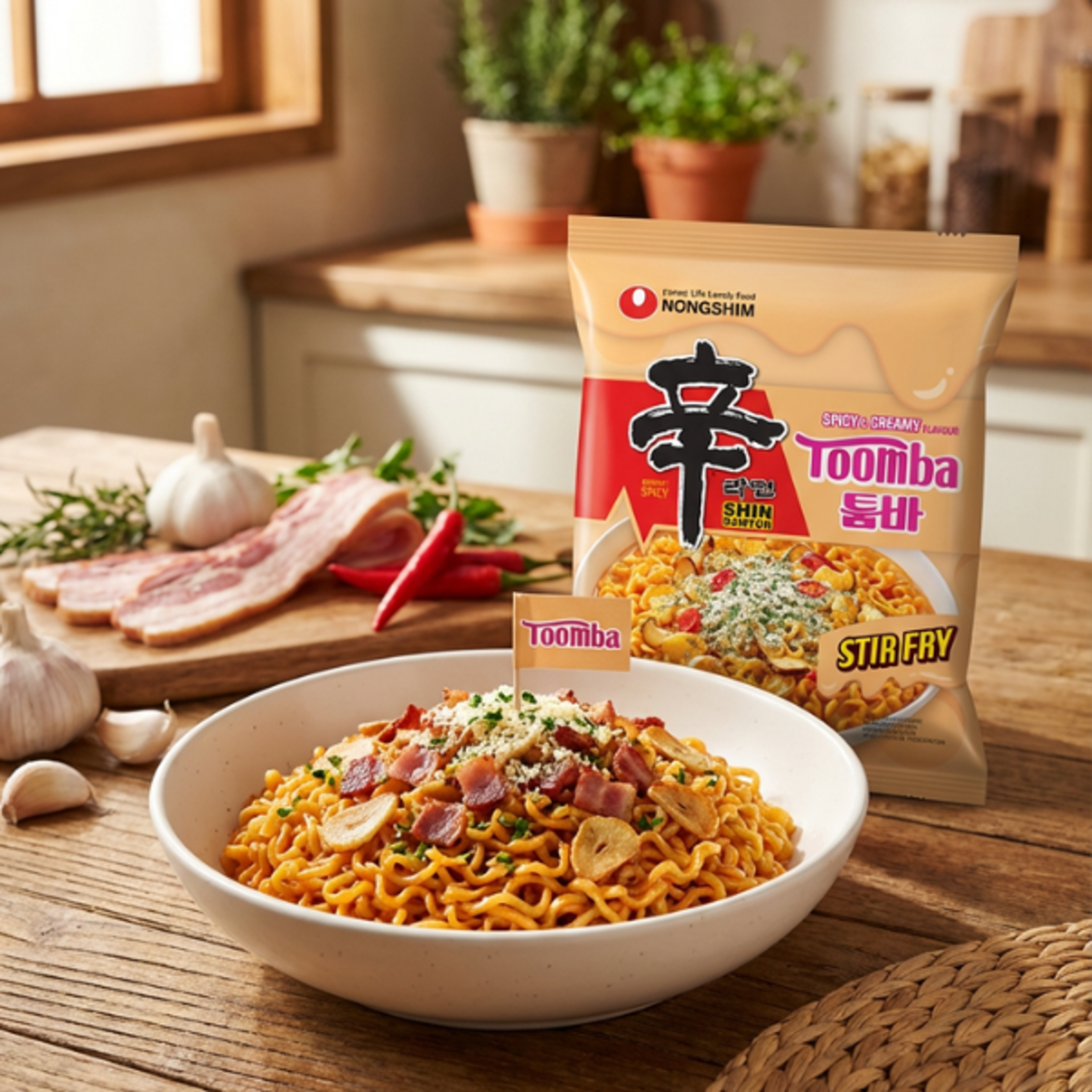 NONGSHIM Shin Ramyun Toomba Stir Fry 137g | Koreanische Instant-Nudeln mit cremig-scharfer Sauce