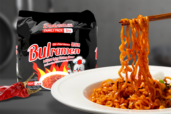 Bulramen Spicy Stir-fried Ramen Hot Original 5er-Pack Verpackung