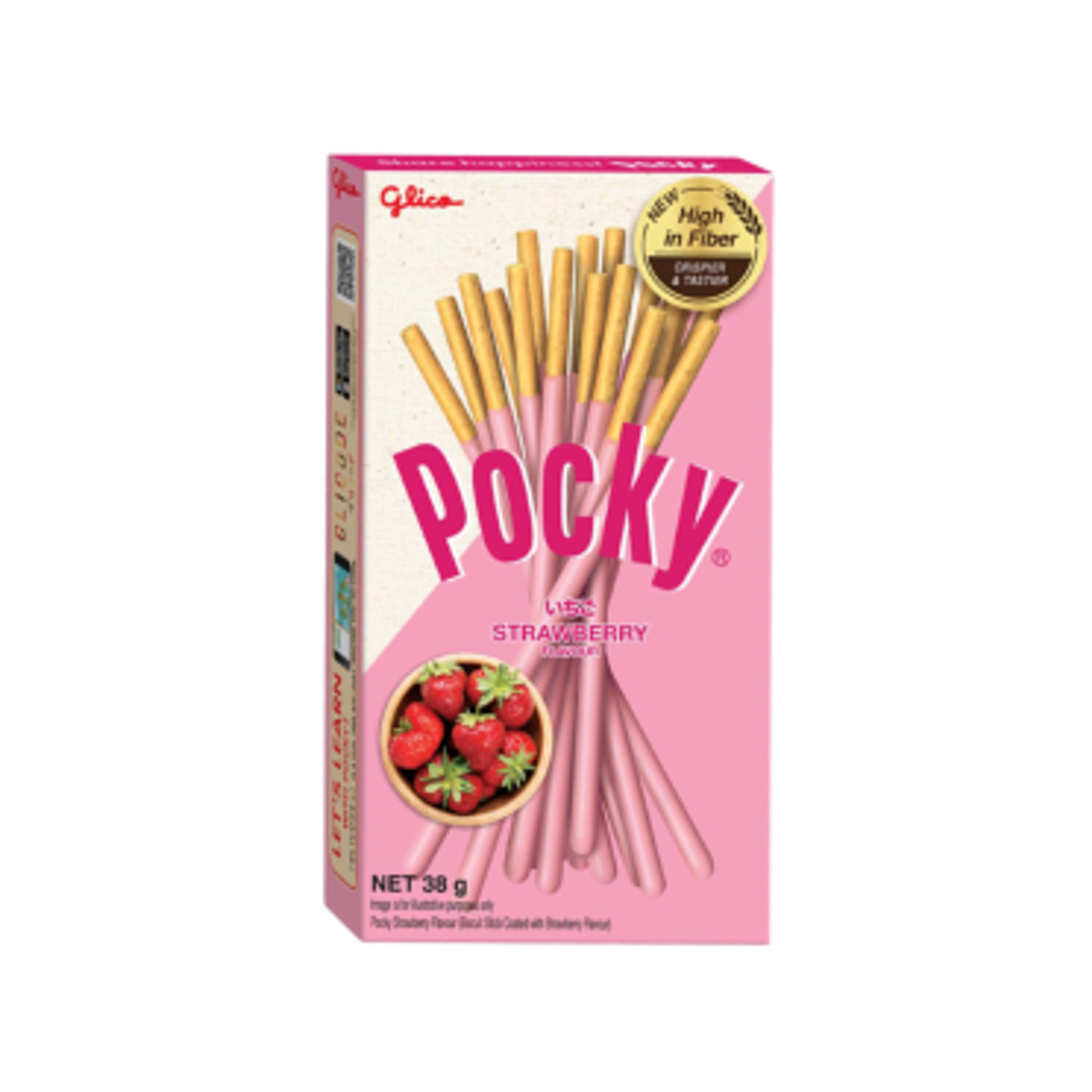 Glico Pocky Erdbeere - Leckere Erdbeerschokoladenstangen, 43g