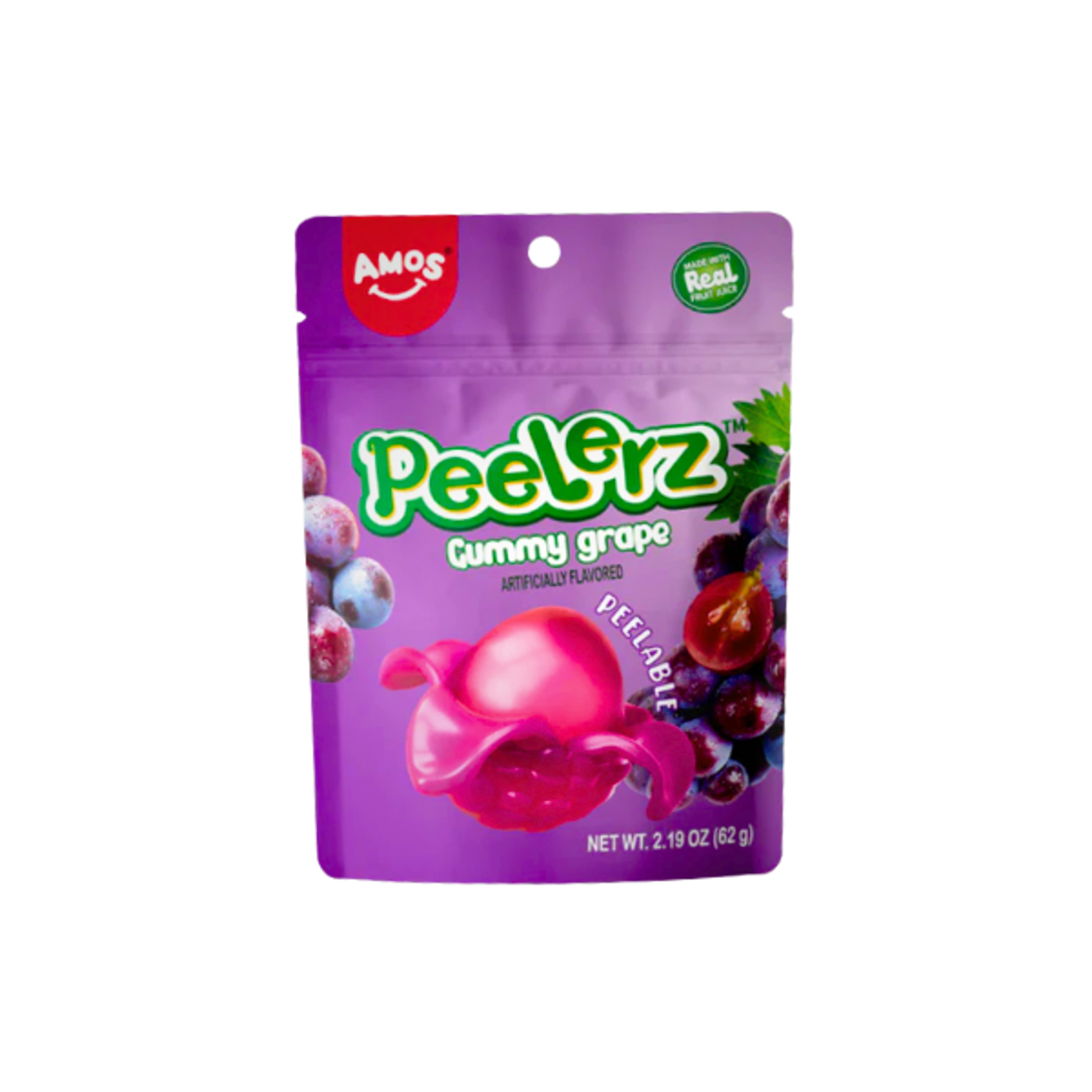 AMOS Peelerz Gummy Candy Grape 65g – Schälen, Spielen, Naschen! Fruchtiges Trauben-Gummibonbon