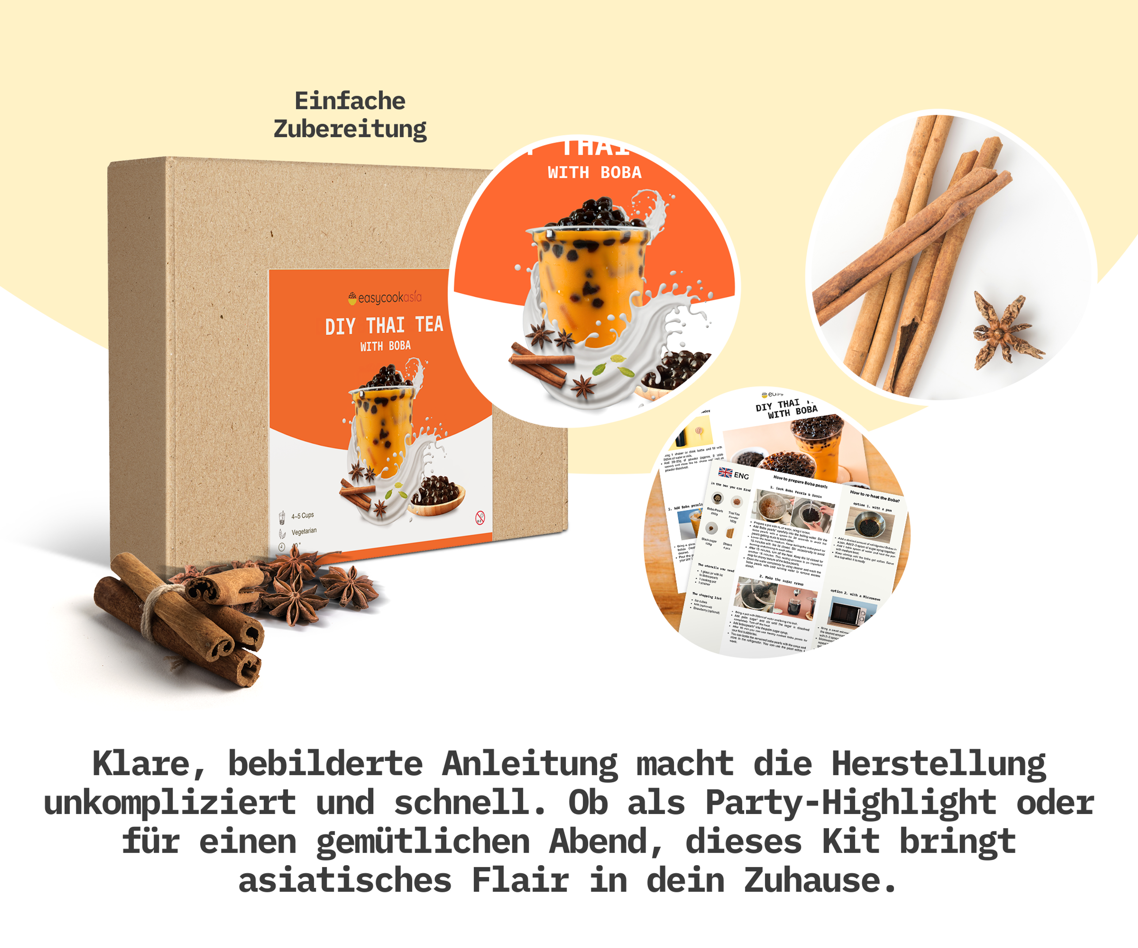 DIY Thai Tea with Boba Kit bei einer Party: Zeigt die Verwendung des Kits bei einem Event.