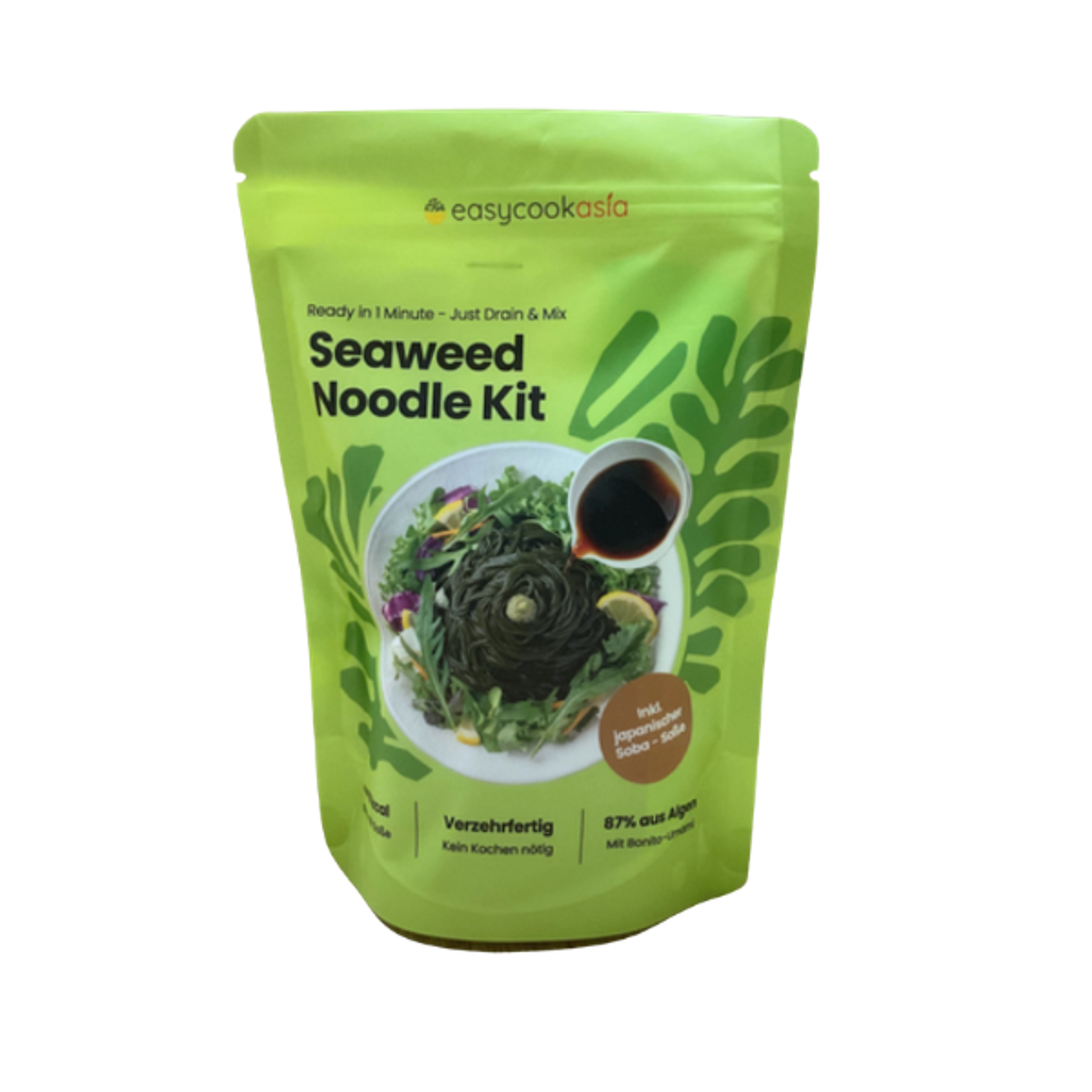 ECA Seaweed Noodle mit Soba-Sauce 376 g | Kalorienarme Nudeln aus Meeresalgen