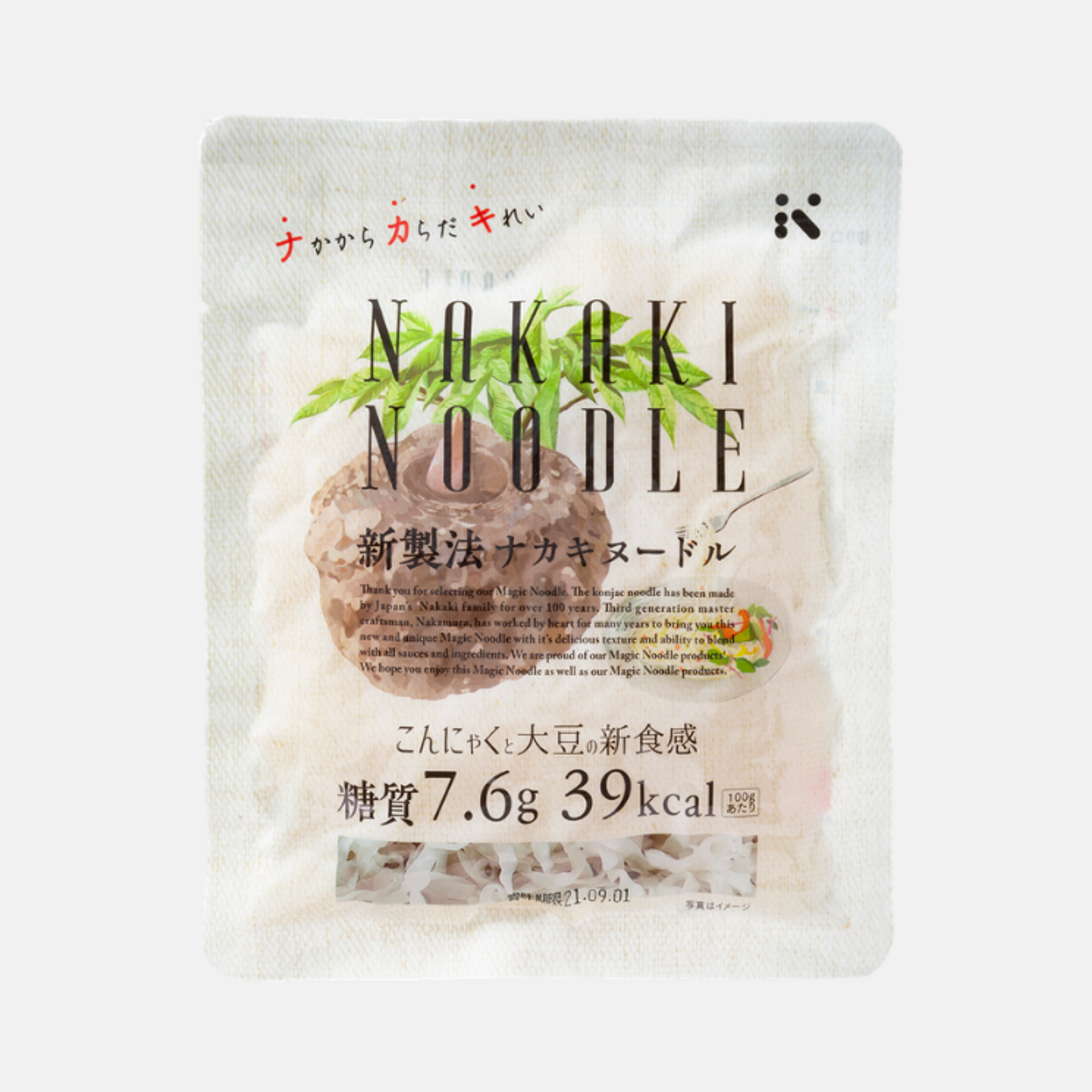 Nakaki Noodle (Konjac & Soybean) - Low-Calorie and Healthy Noodles, 180g