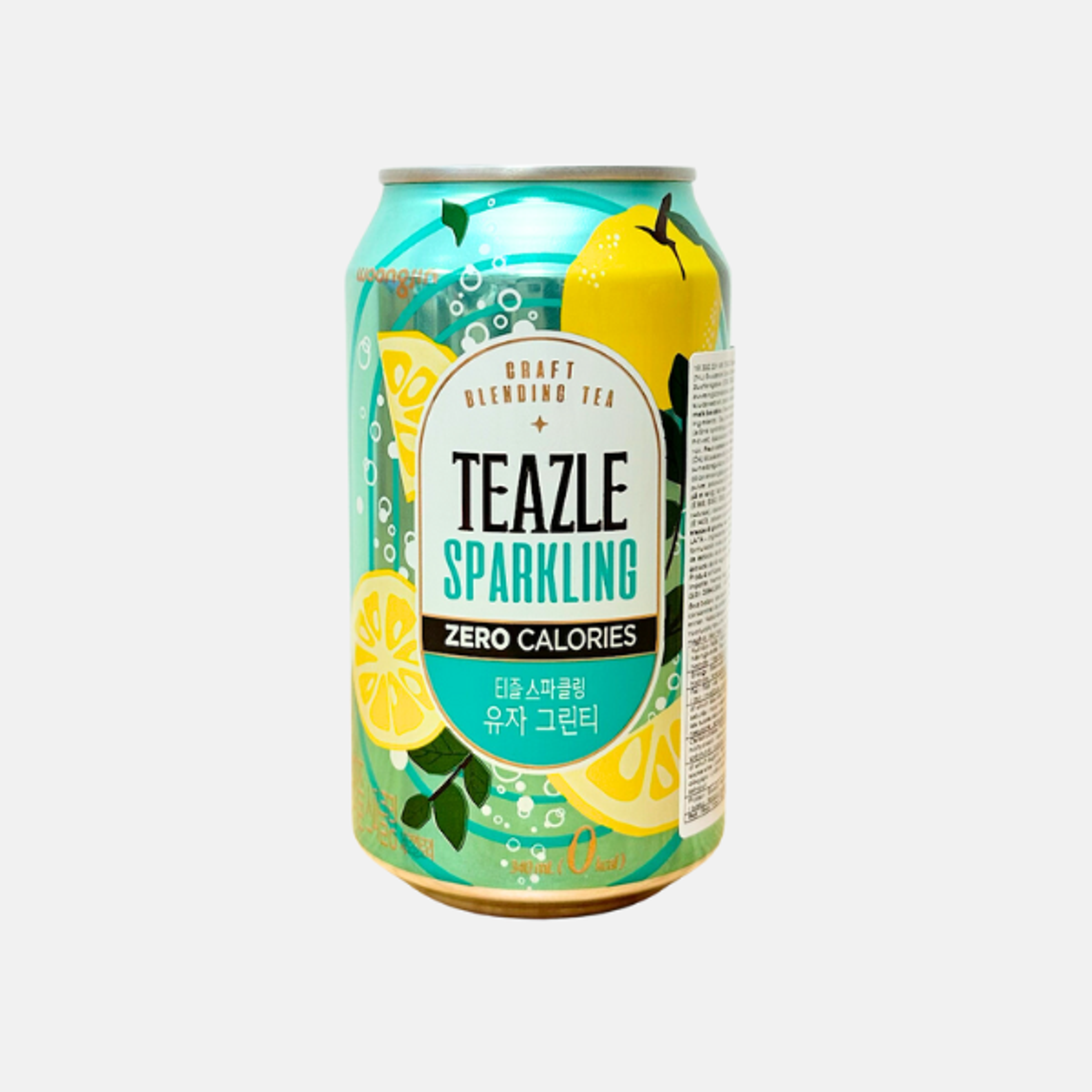 TEAZLE Sparkling Yuza Green Tea Zero 340ml - Erfrischendes Getränk mit Yuzu und Grüntee, ohne Kalorien