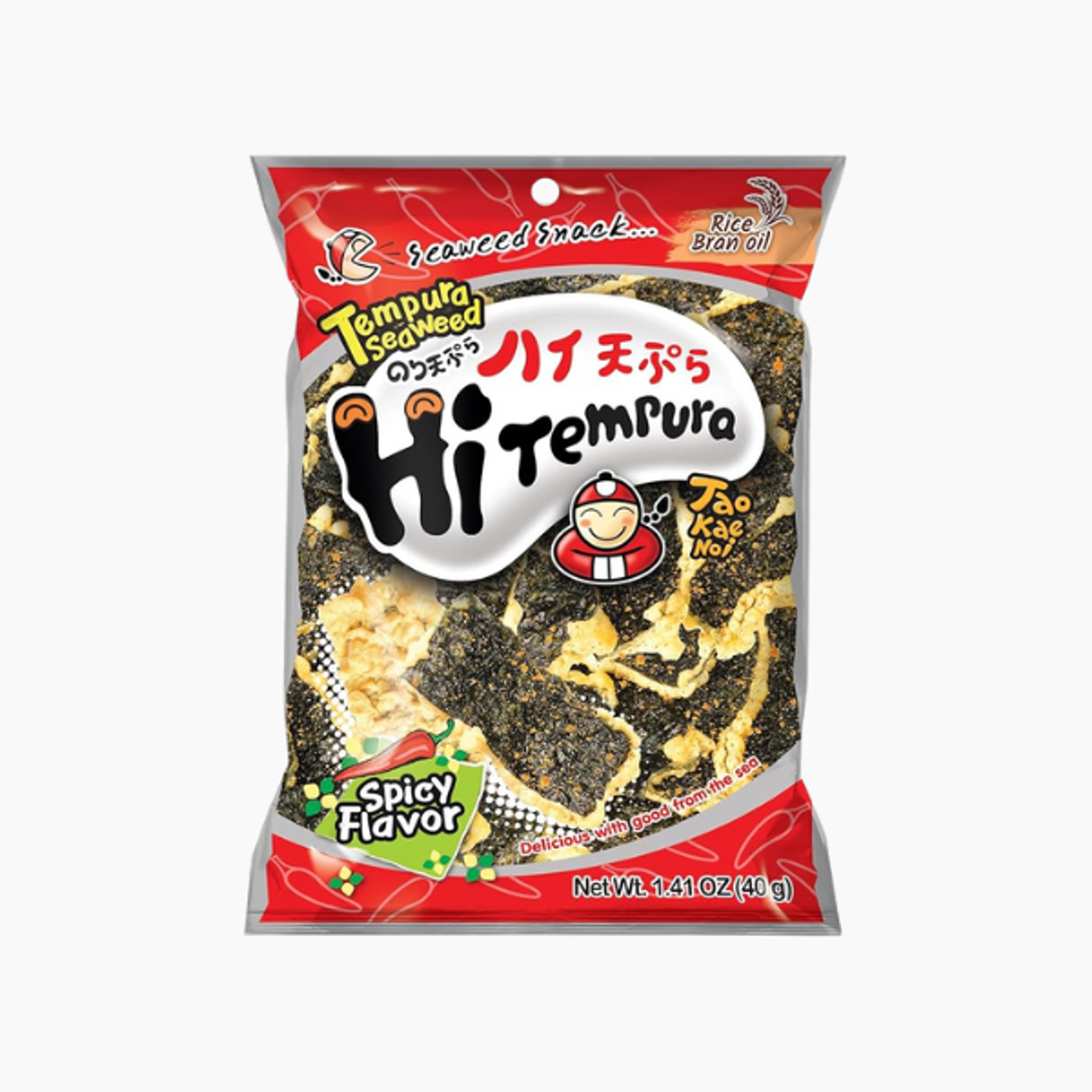 TAOKAENOI HiTempura Seaweed Snack Spicy 40 g | Knuspriger Algensnack im Tempura-Style