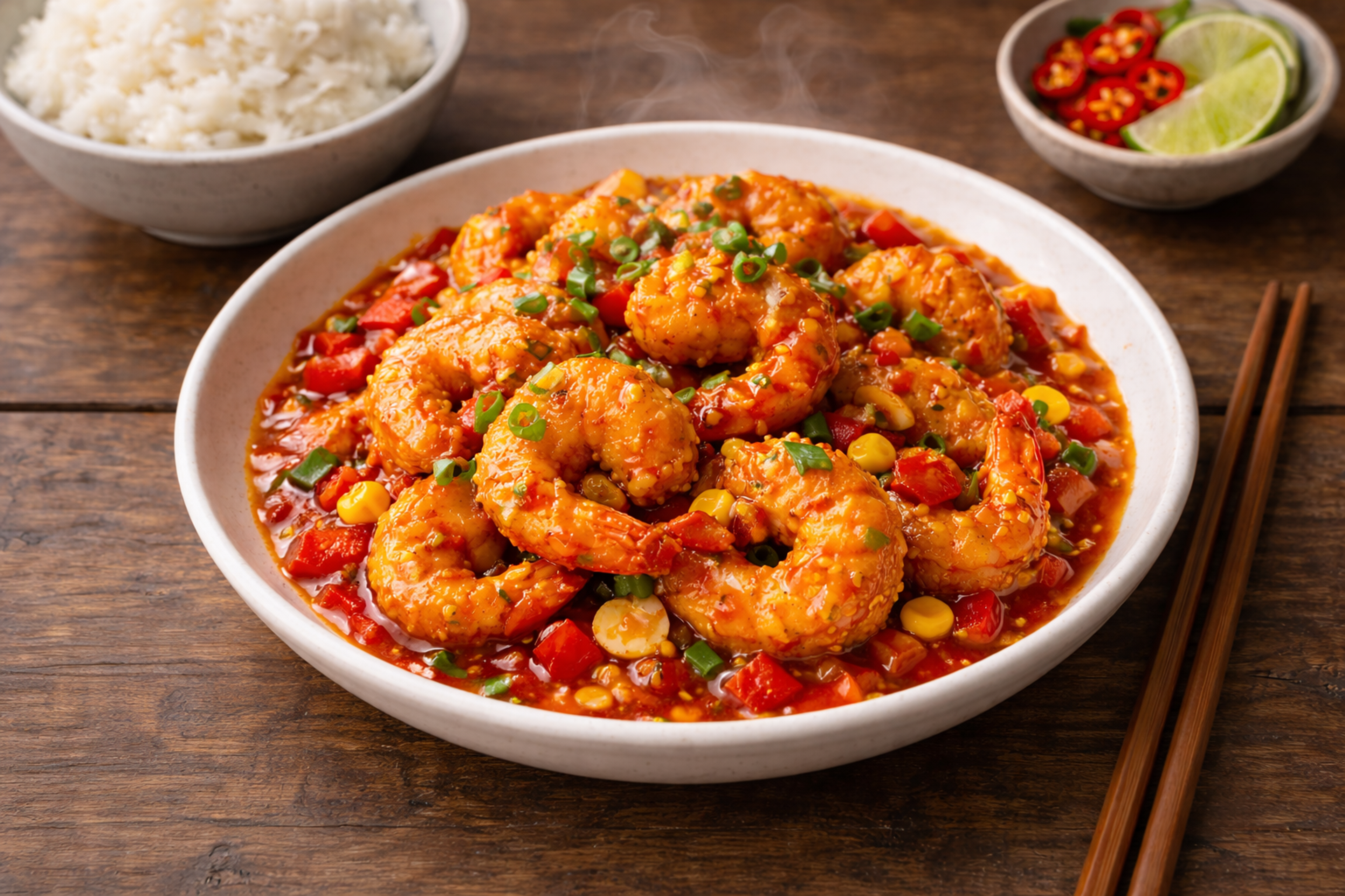 Chilisauce Rezept: Knusprige Garnelen in süß-scharfer Sauce