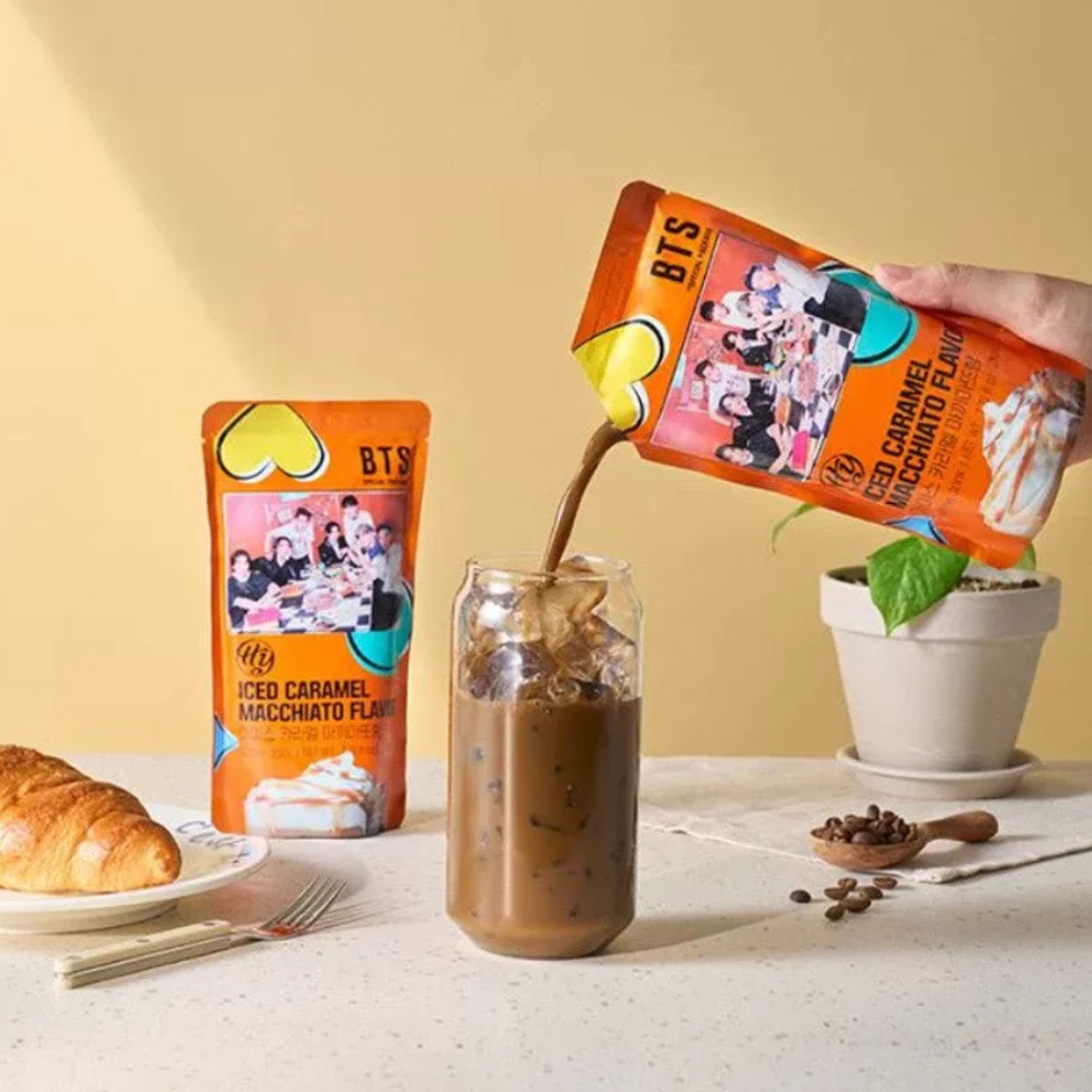 HY BTS Iced Caramel Macchiato Coffee 230ml | Limited Edition with Caramel Flavor – BTS Design