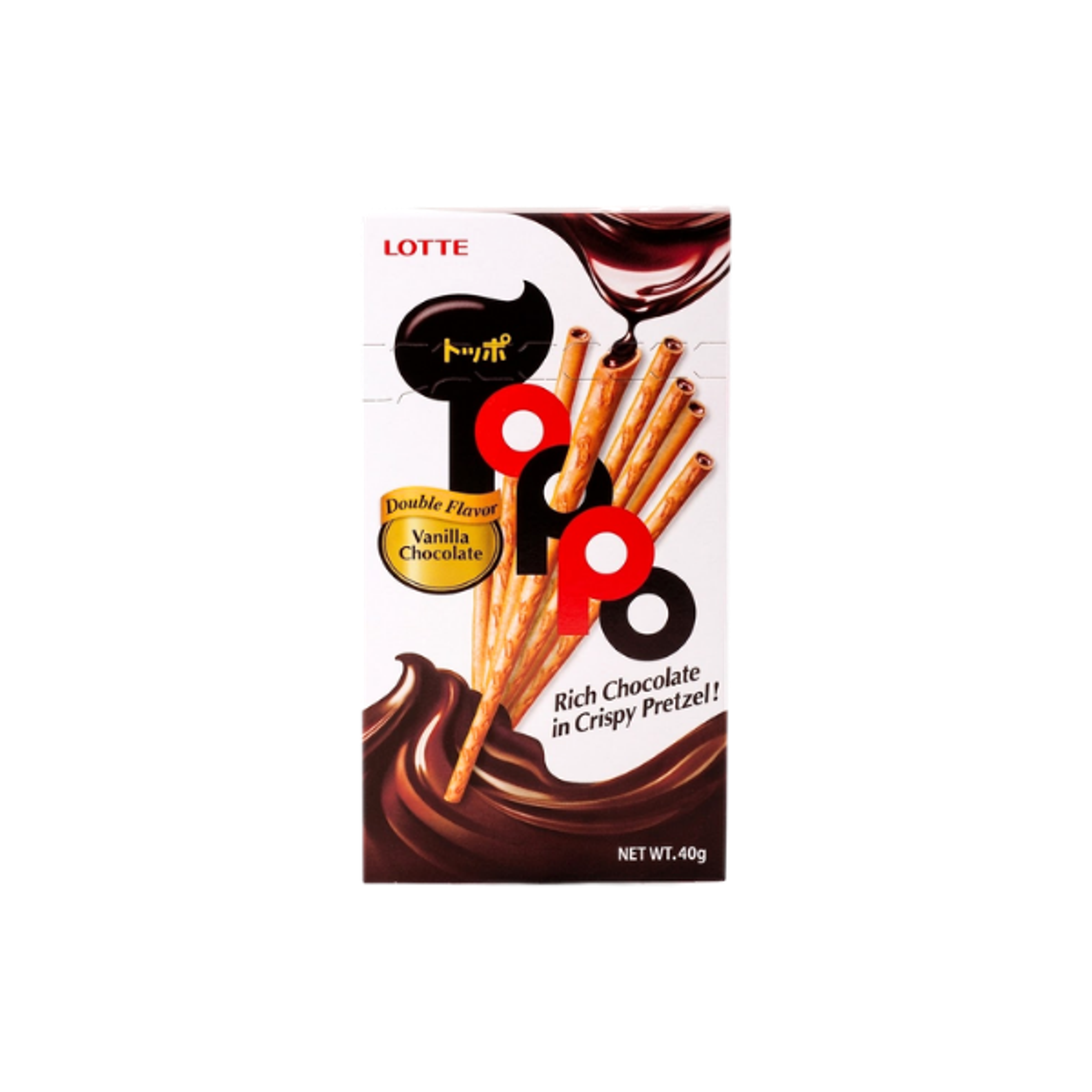 LOTTE Toppo Vanilla Chocolate 40g | Kekssticks mit Vanillecreme-Füllung
