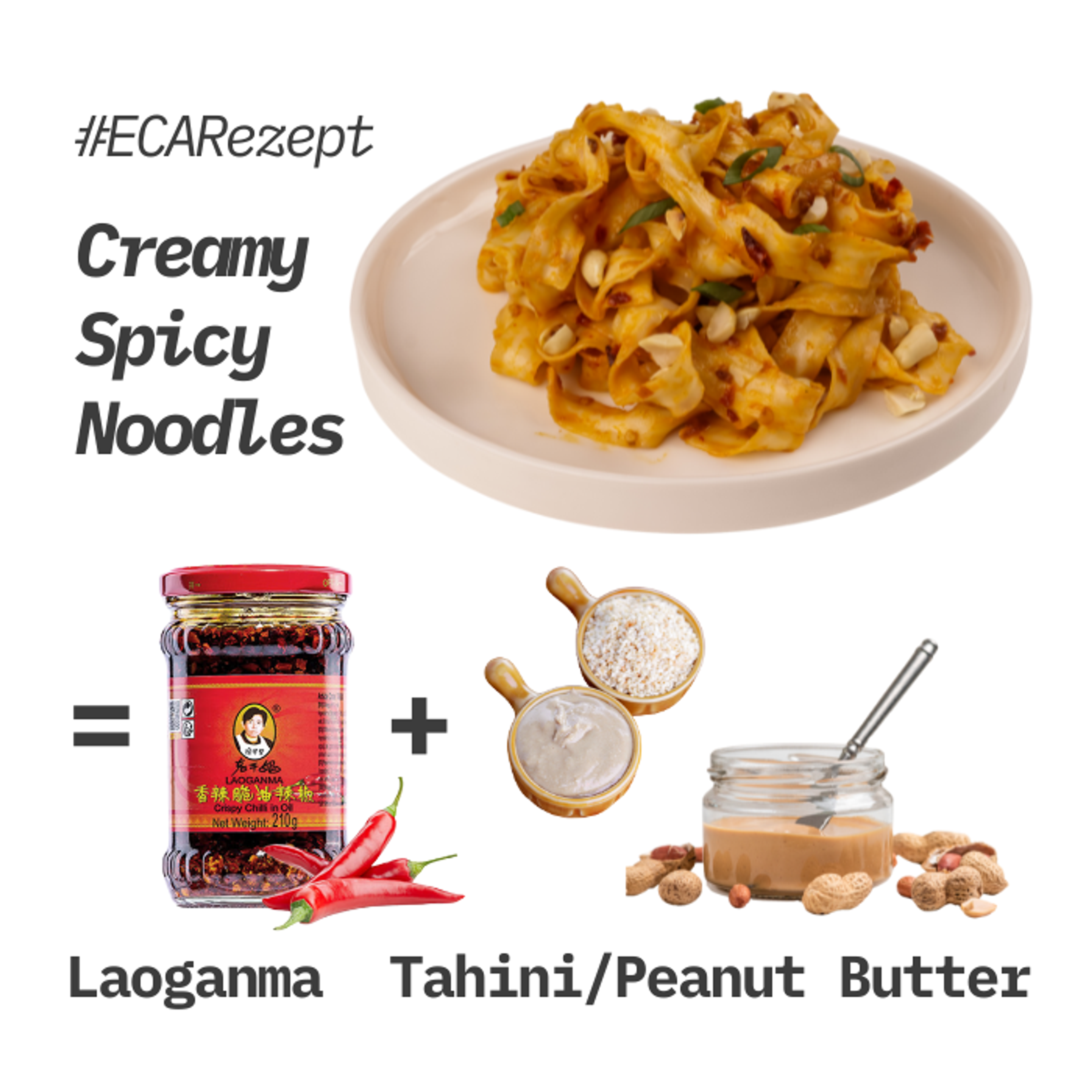 Creamy spicy noodles Rezept: Laoganma und Peanut Butter