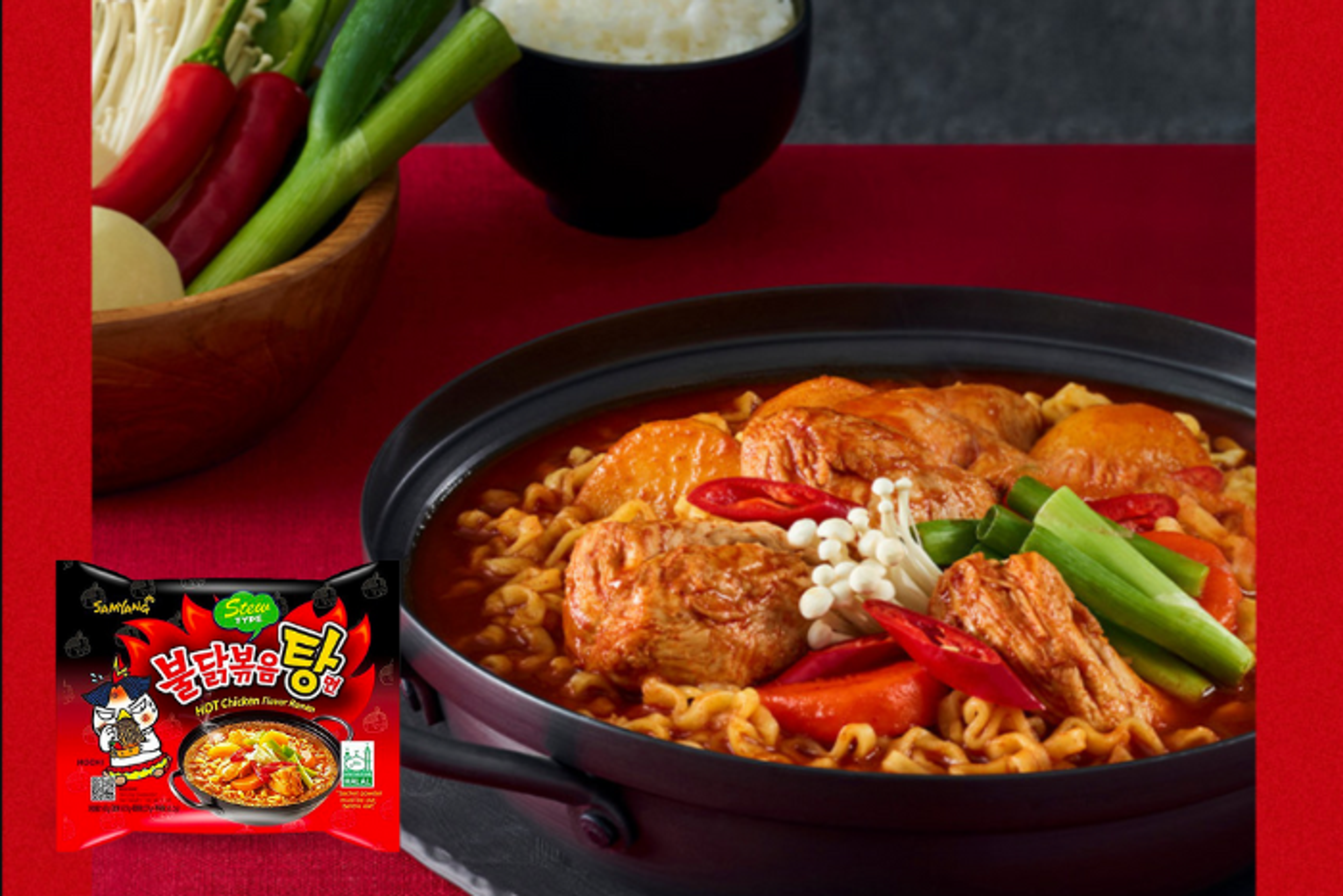 Samyang Buldak Hot Chicken Ramyeon in Hühnereintopf