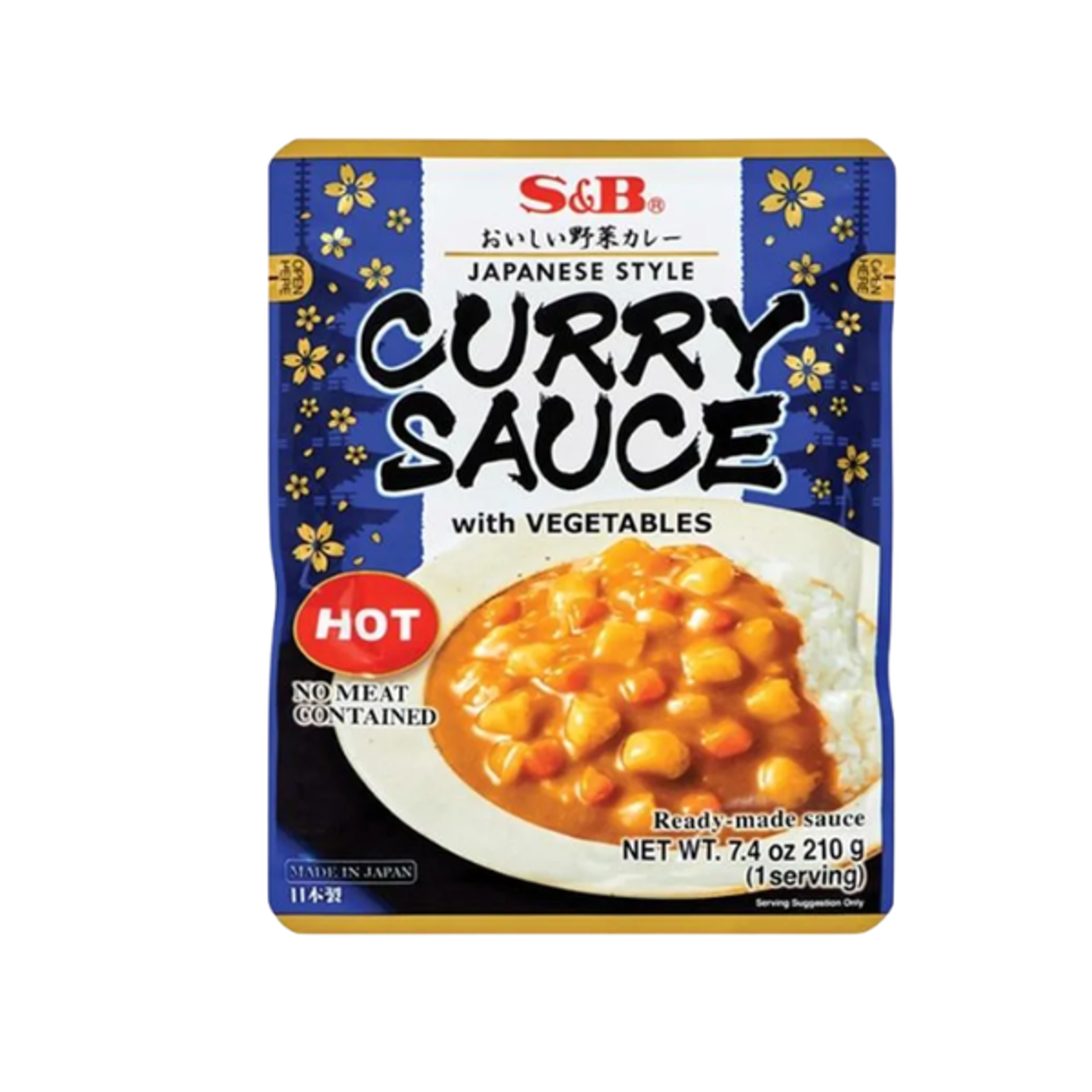 S&B Japanische Currysoße mit Gemüse Hot 210g - Scharfe Currysoße