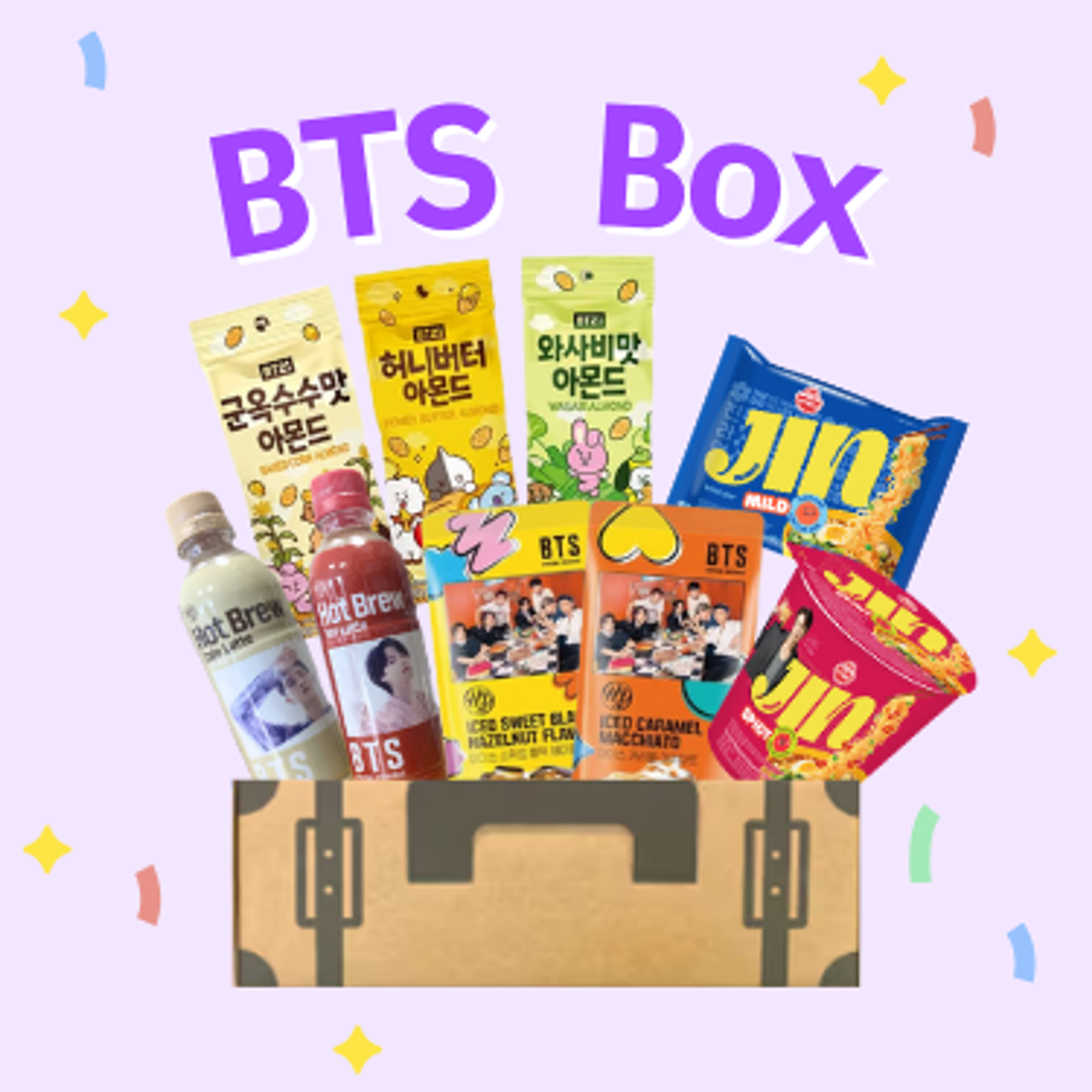 BTS Box | Limitierte Fan-Box mit Iced Coffee, BT21 Snacks & Jin Ramen