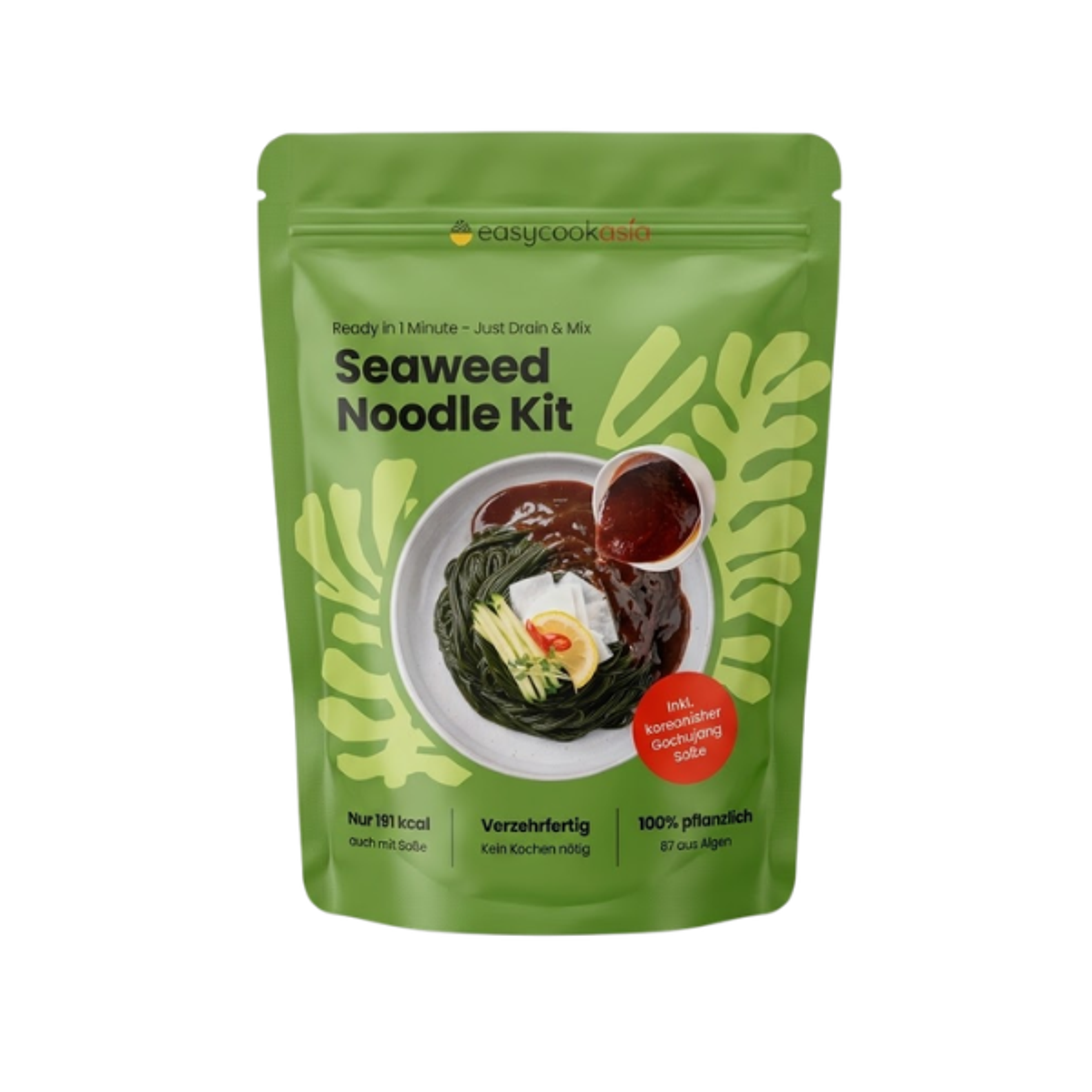 ECA Seaweed Noodle with Spicy Sauce 391 g | Low-Calorie Seaweed Noodles with Spicy Flavor