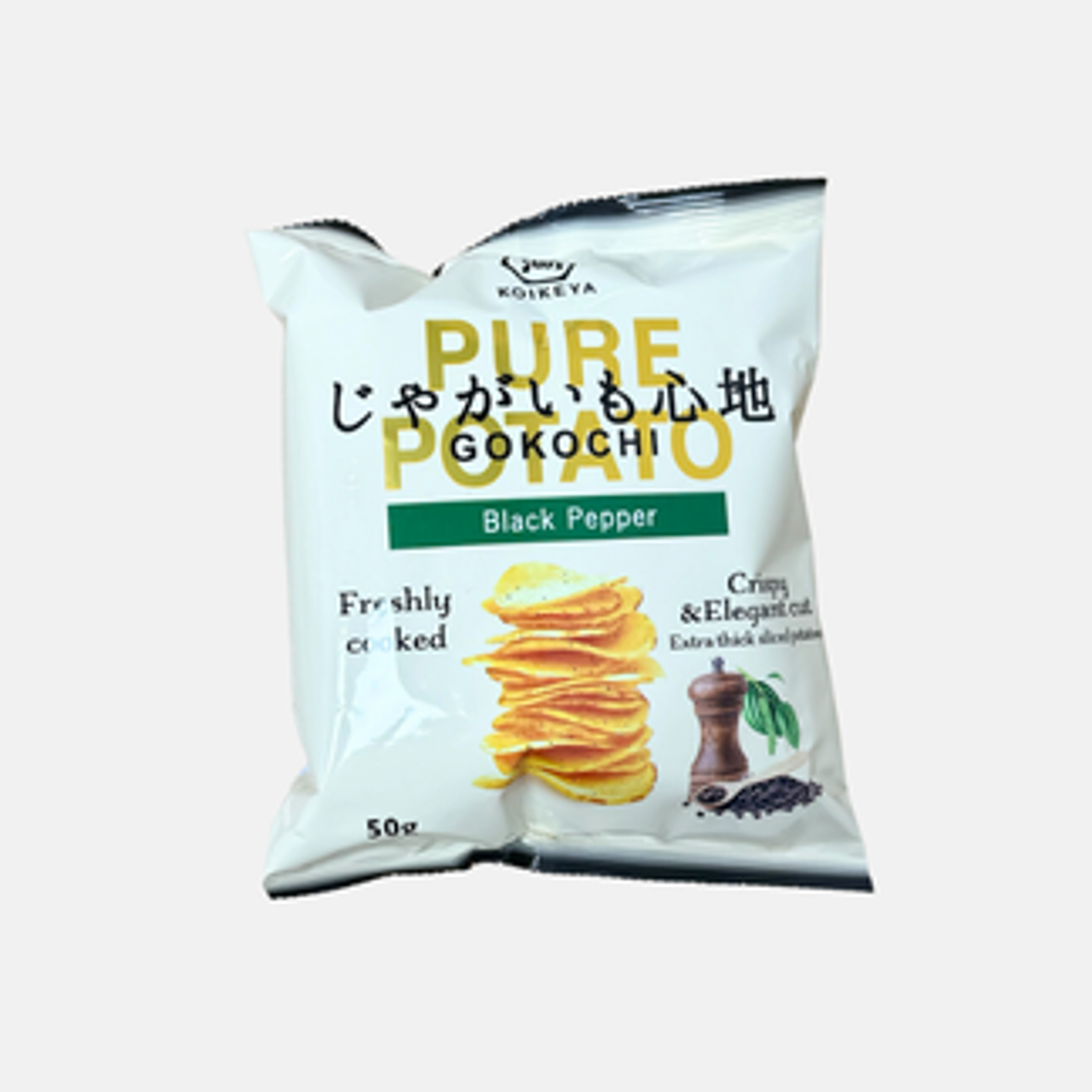 Koikeya Reine Kartoffelchips - Schwarzer Pfeffer 50g | Gesunder & geschmacksintensiver Snac