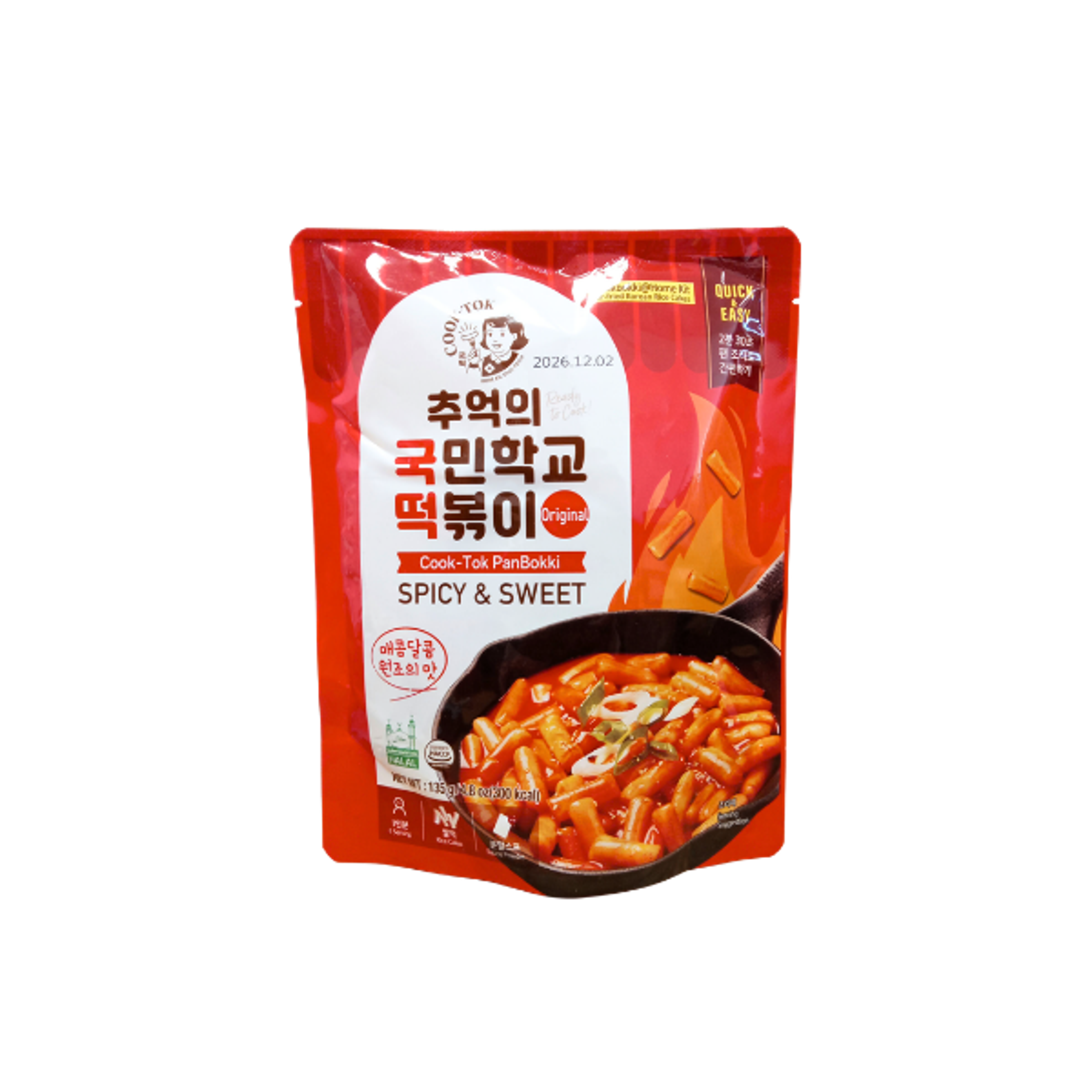 COOK-TOK Tteokbokki Original 135g | Süß & scharf, koreanischer Streetfood Klassiker
