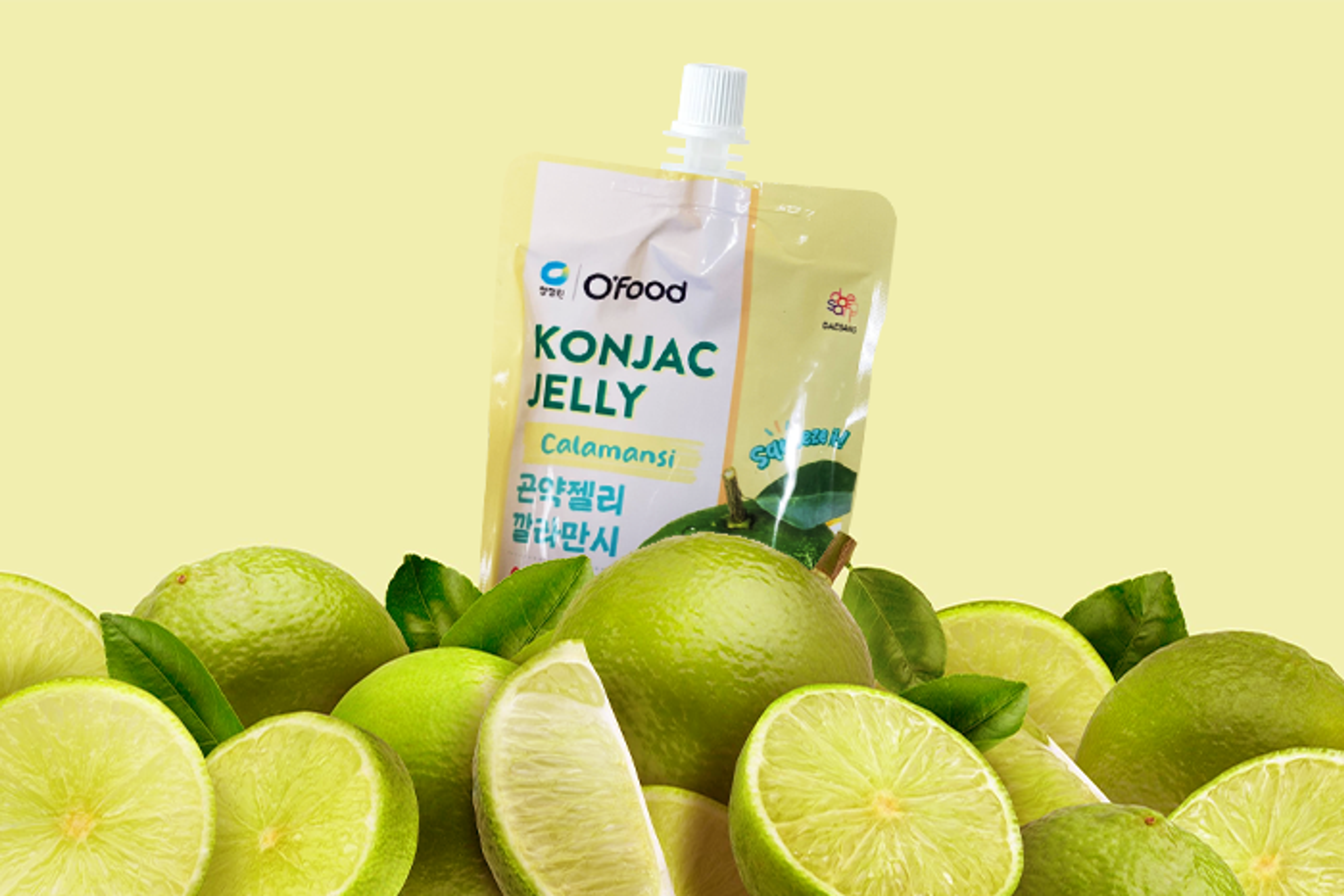 O' Food Konjac Jelly Calamansi 150g - Gesunde Wahl mit kalorienarmem Erythrit.