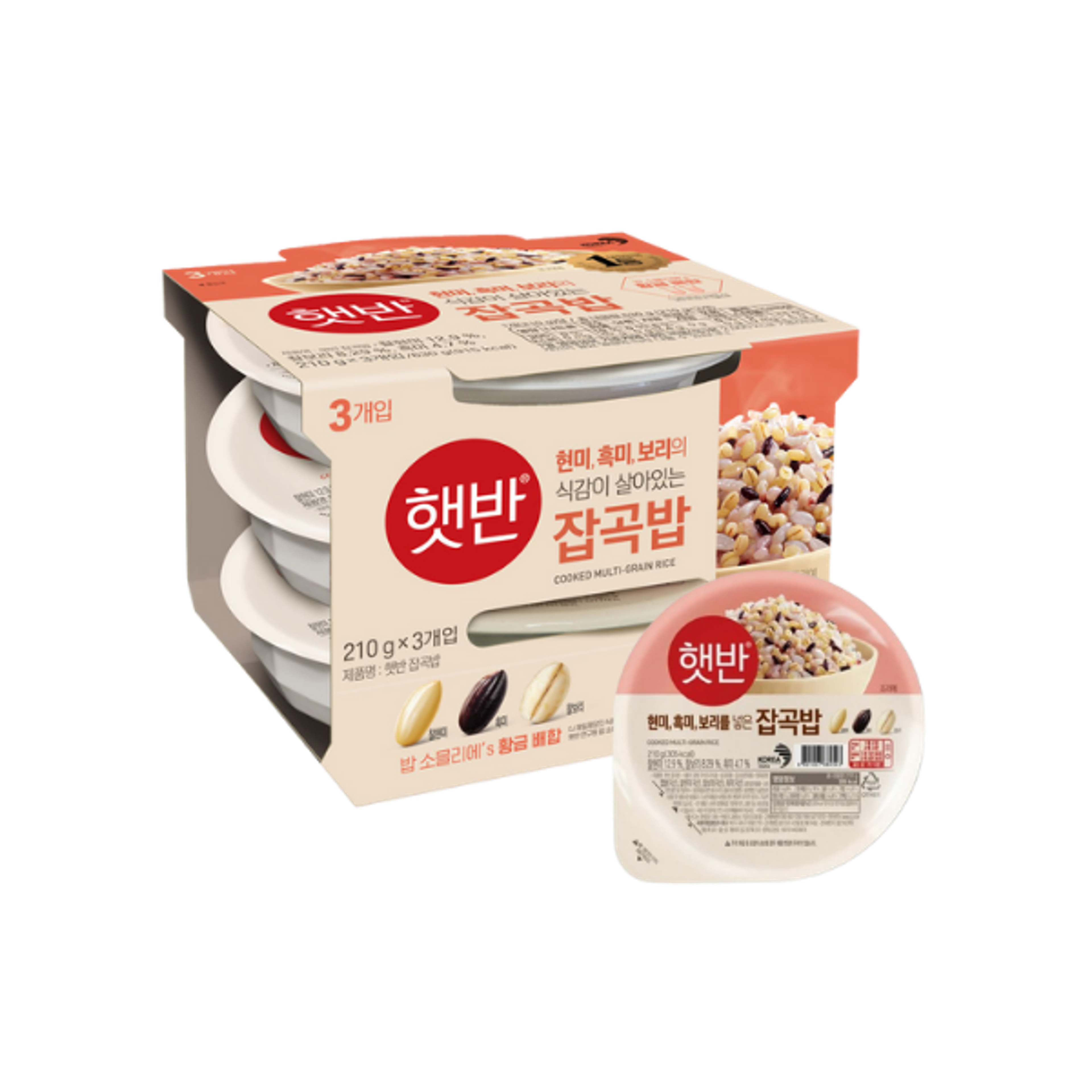 CJ Hetban Mehrkornreis 3er-Set | Fertig gegarter koreanischer Mehrkornreis