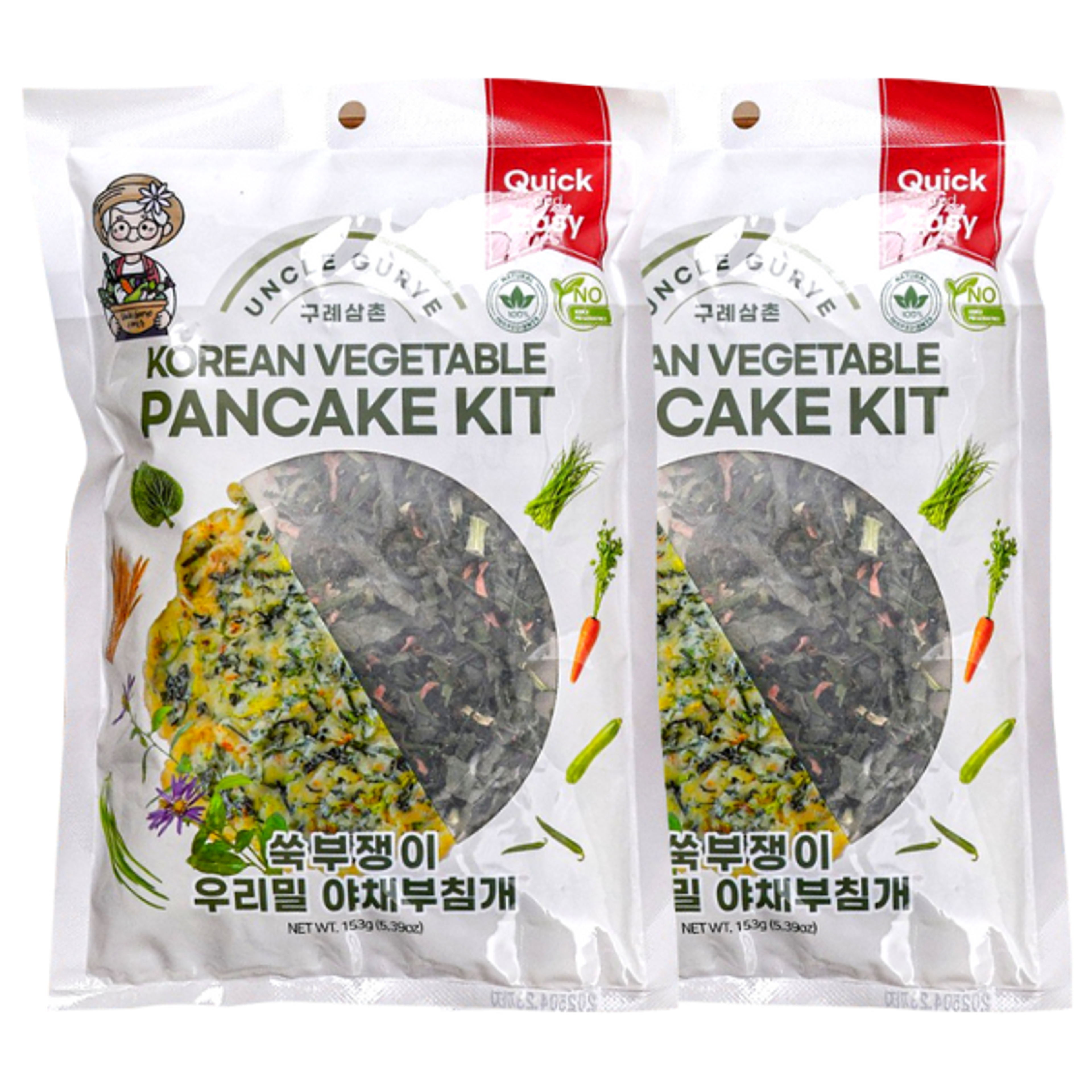 GURYE Korean Vegetable Pancake Kit 153g | Koreanisches Gemüsejeon-Set – mit Trocken-Gemüse & Mehl