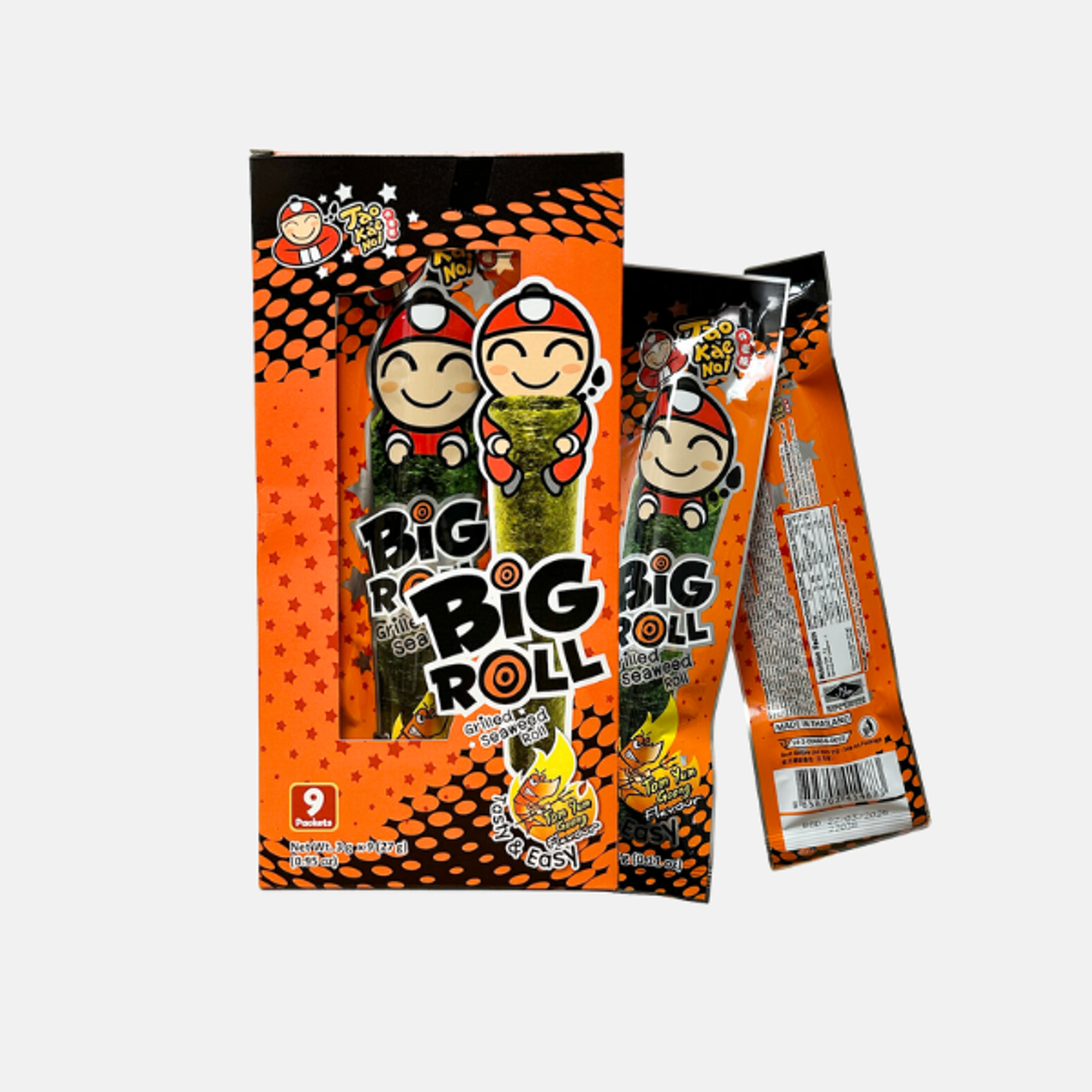 TAO KAE NOI Big Roll TOM YUM 9 Sticks - Grilled Seaweed Roll with Tom Yum Flavor