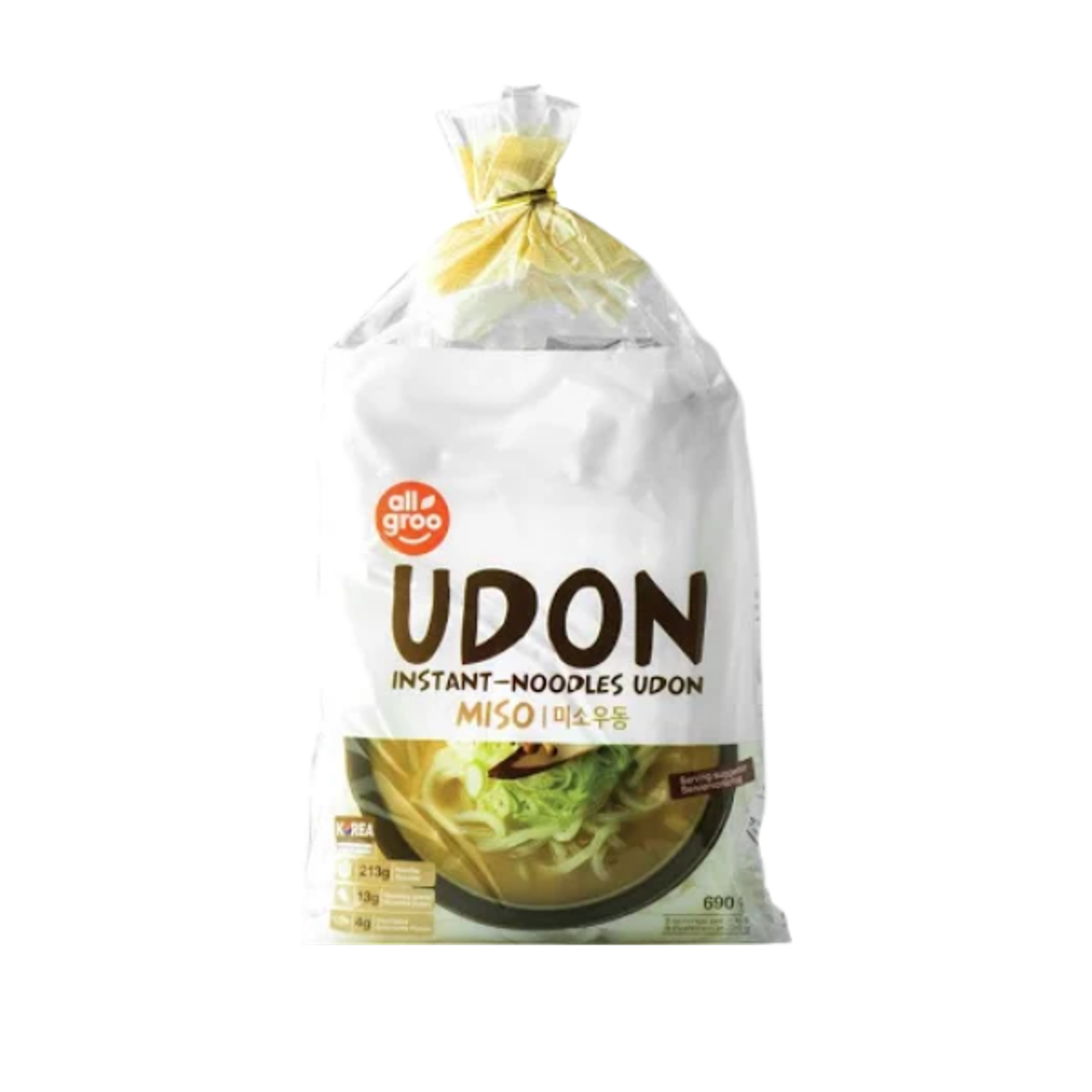 Allgroo Udon Instant-Nudeln Miso - Leckere Udon mit Misogeschmack, 3er Pack