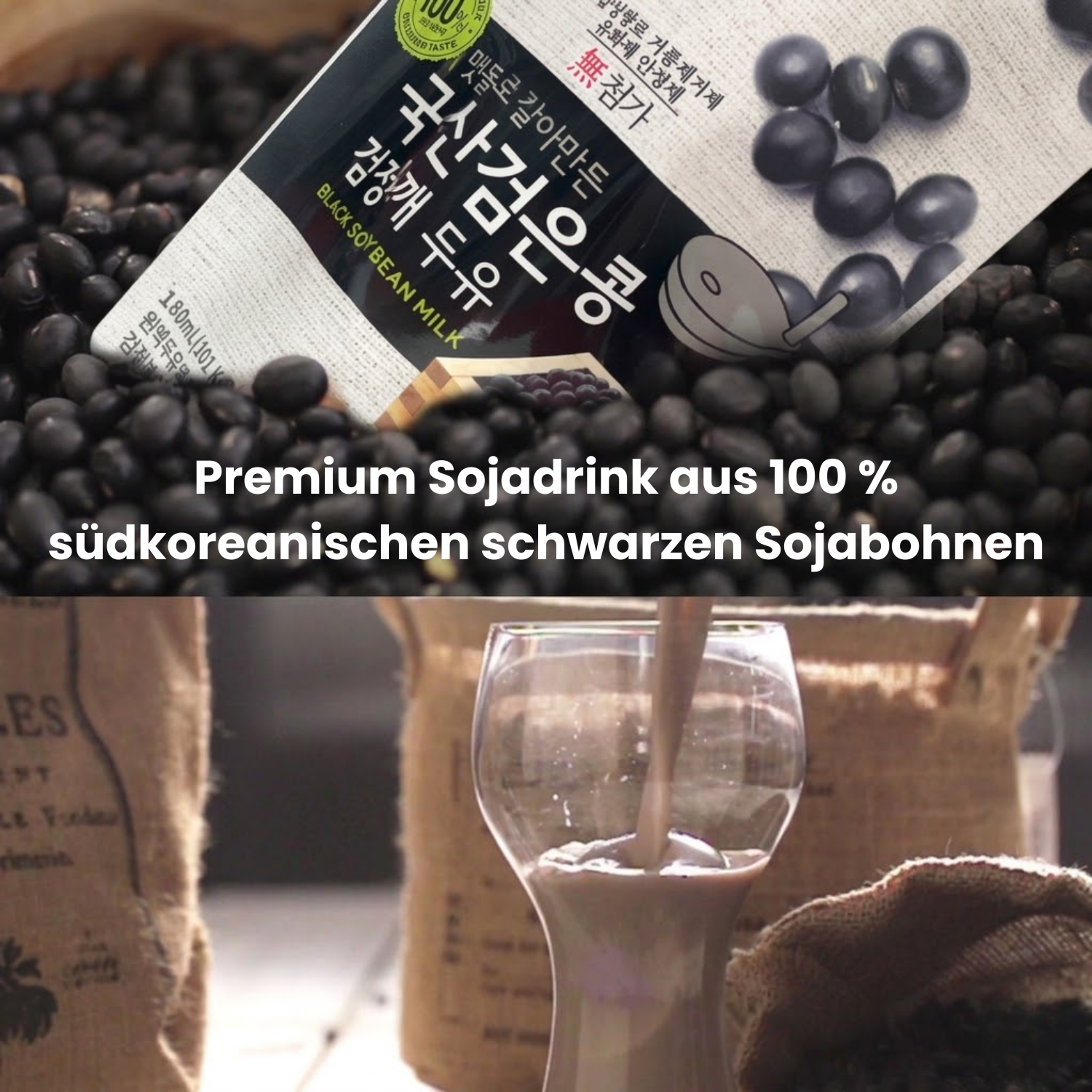 AREUMDEUL Schwarze Sojamilch 180ml | Hoher Calciumgehalt & ohne Zusatzstoffe