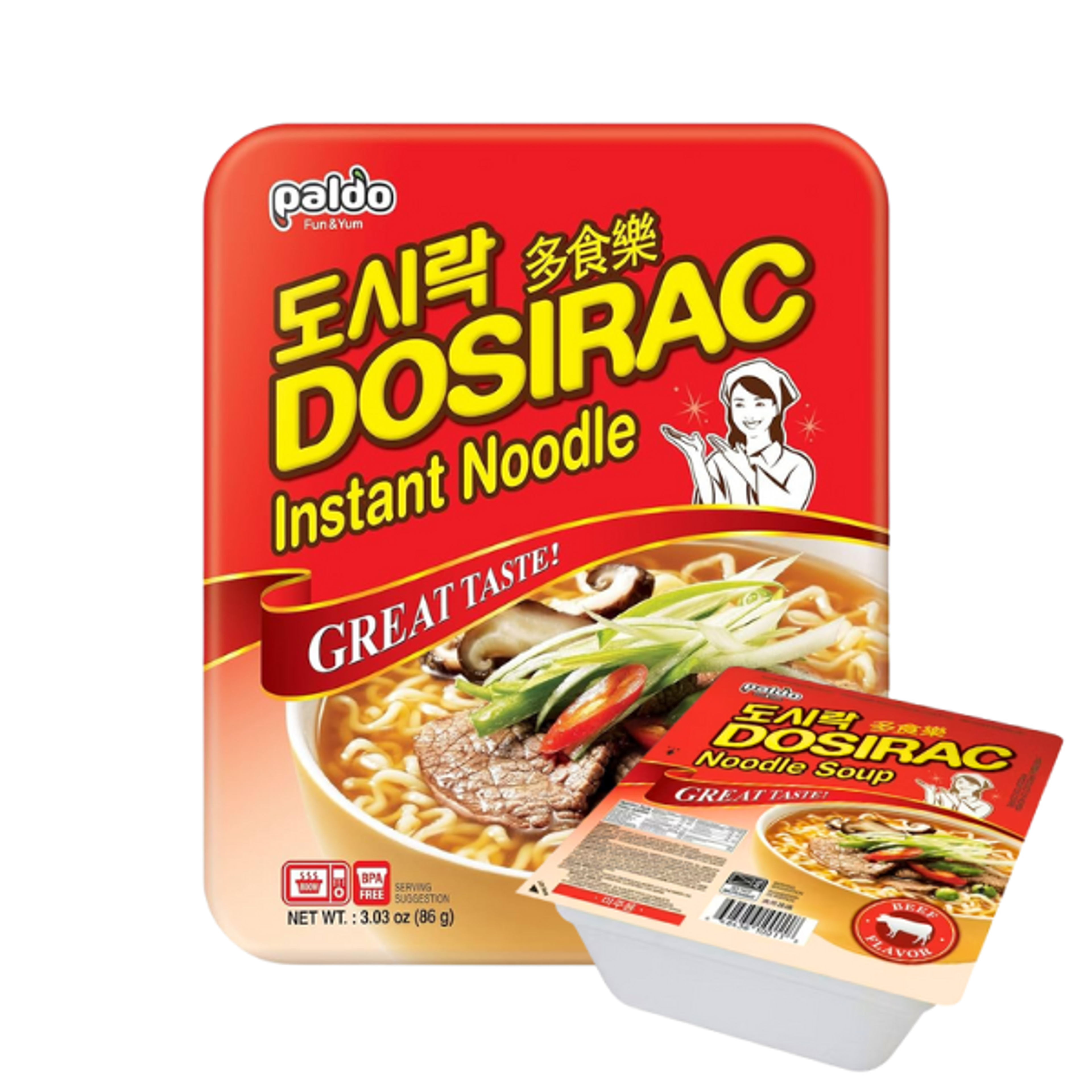 PALDO Dosirac Instant Noodle 86g – Klassische koreanische Instantnudeln im praktischen Becher