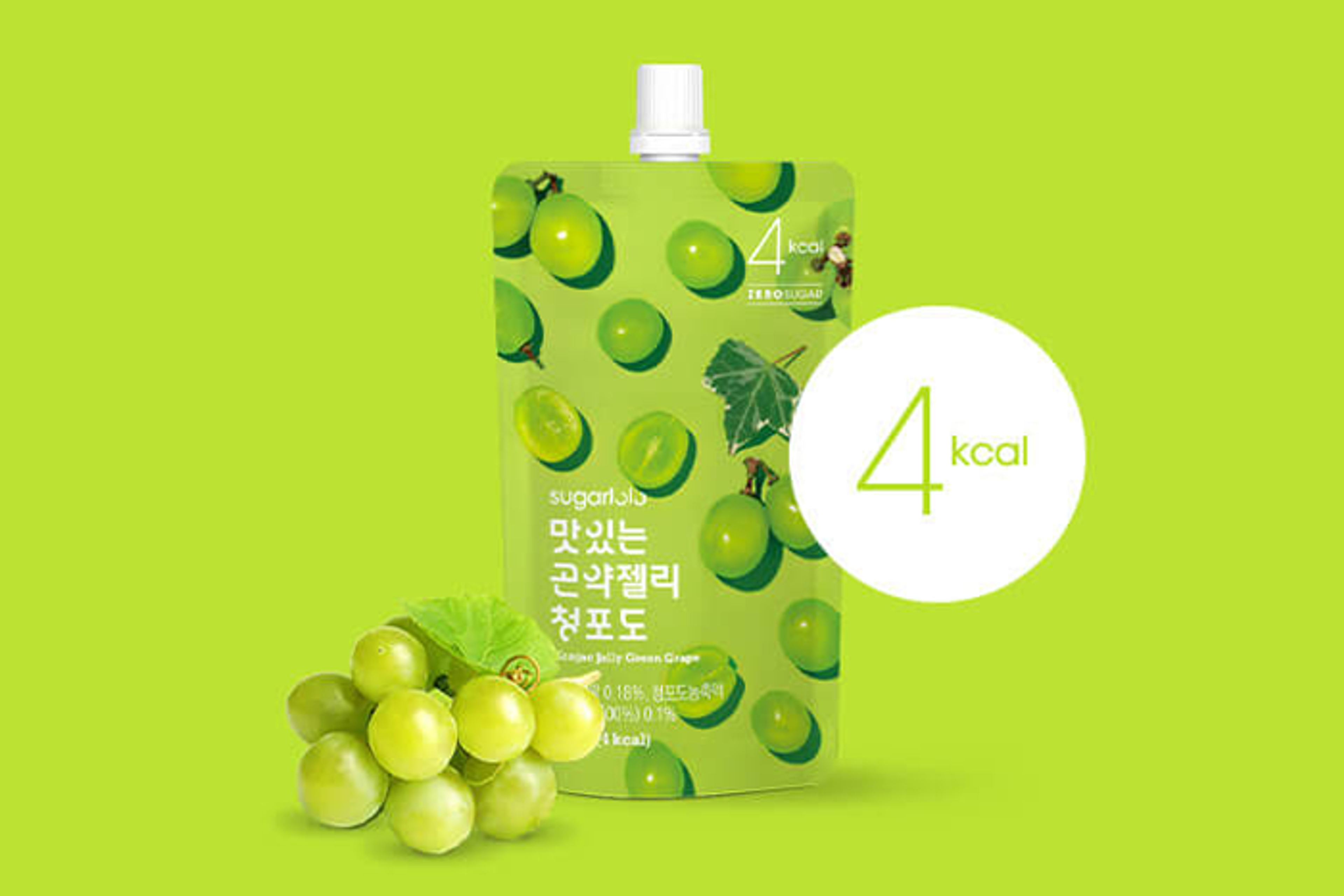 Intake Sugarlolo Konjac Jelly Green Grape 150g - Süße grüne Trauben:  Aroma für fruchtigen Genuss.