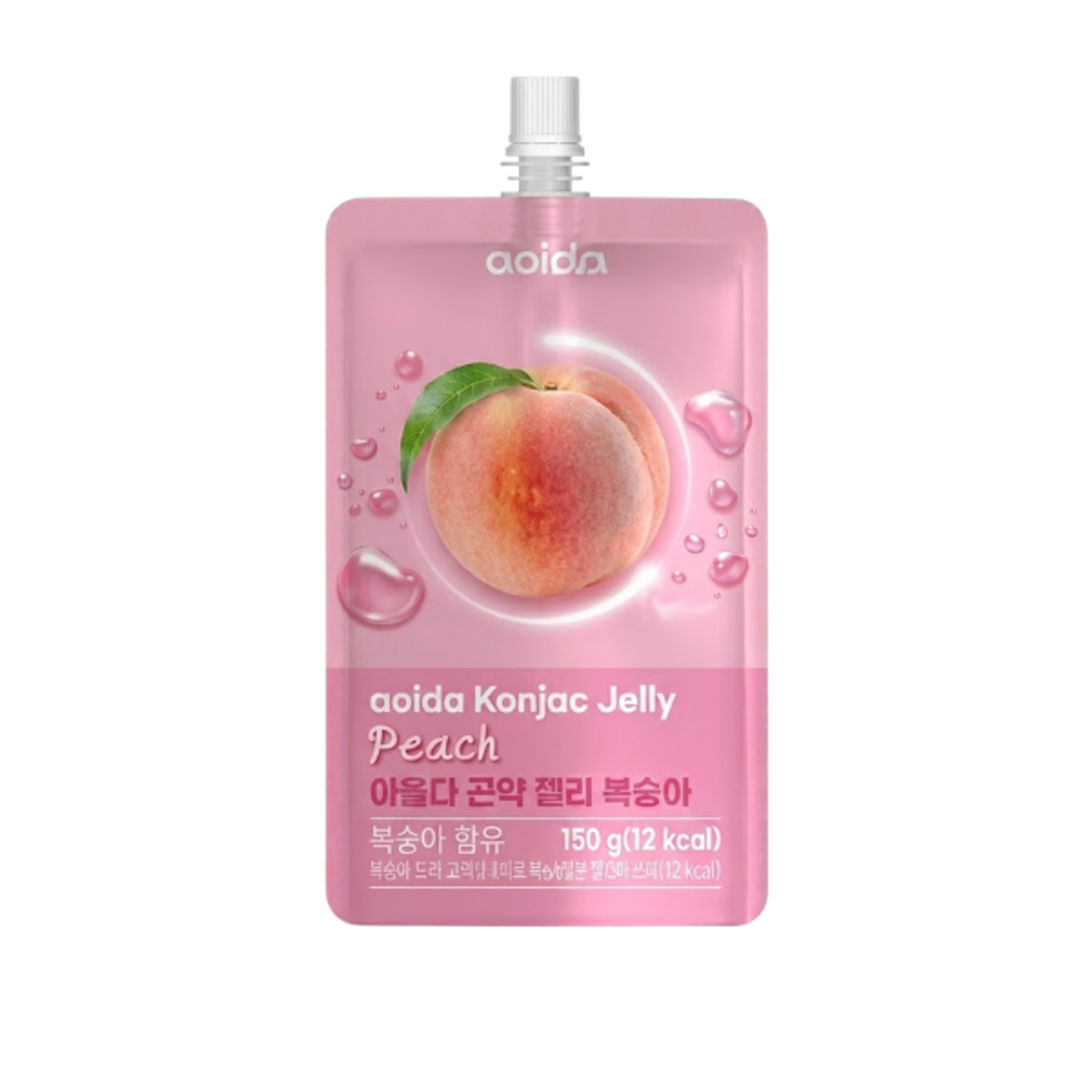 AOLDA Konjak-Gelee Pfirsich 150g | Zuckerfreier Ballaststoff-Snack mit Pfirsichgeschmack