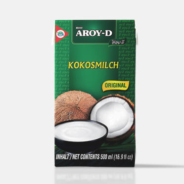 Genieße AROY-D Kokosmilch 500ml und entdecke den Geschmack der Tropen.