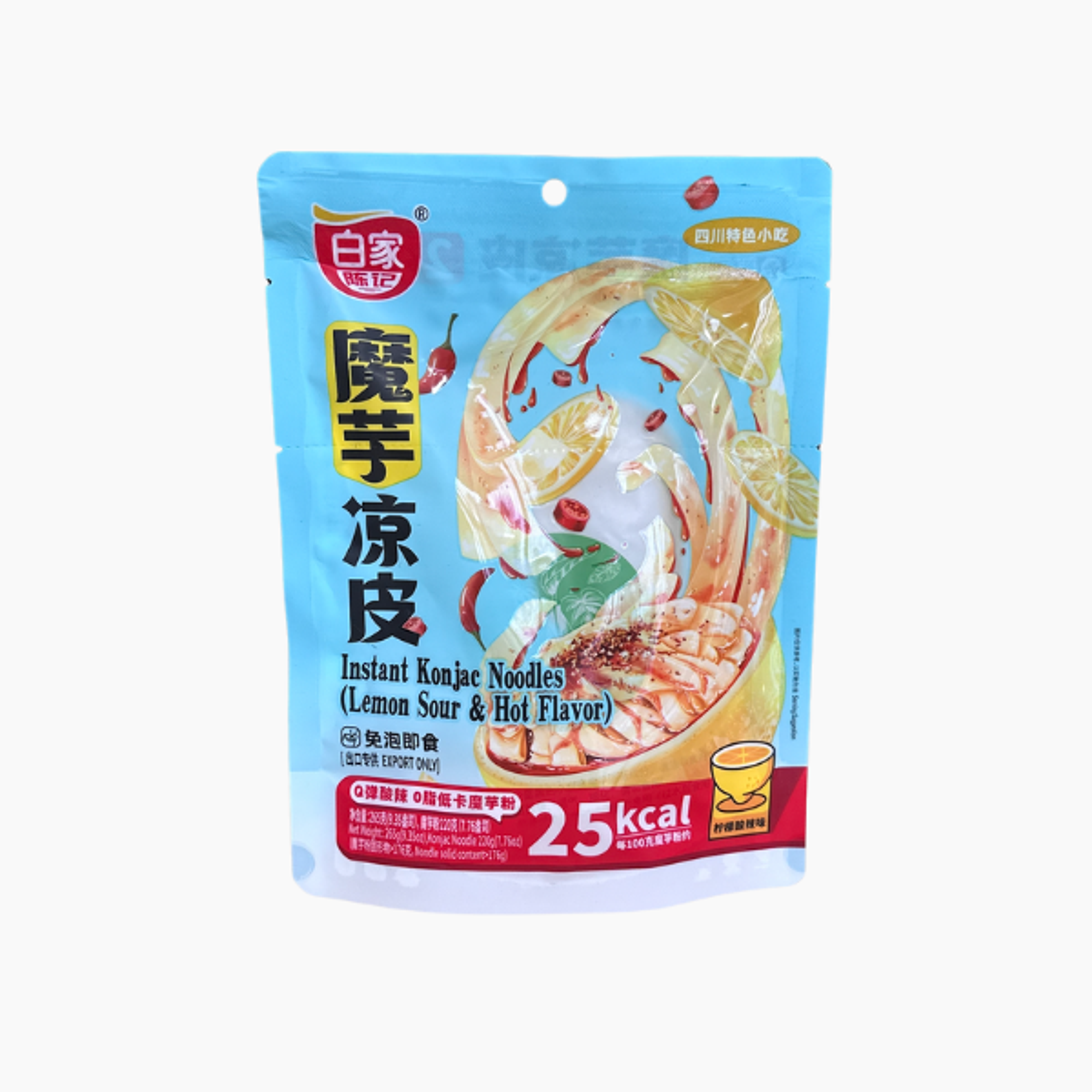 BAIJIA Instant Konjac Noodles – Zitronig, würzig & sauer 265g