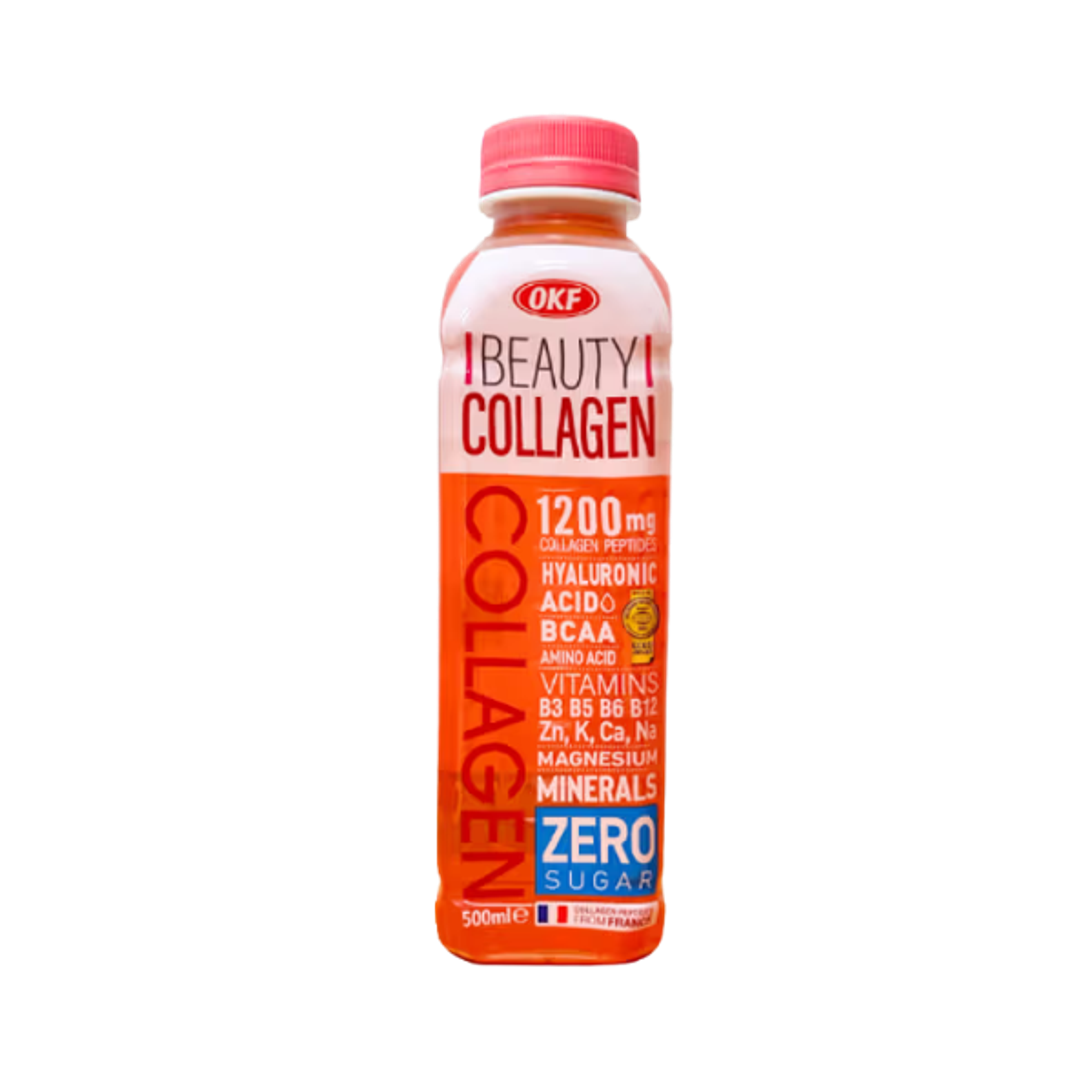 OKF Beauty Collagen Zero 500ml - Zuckerfreies Getränk mit Kollagen, Hyaluronsäure und Vitaminen