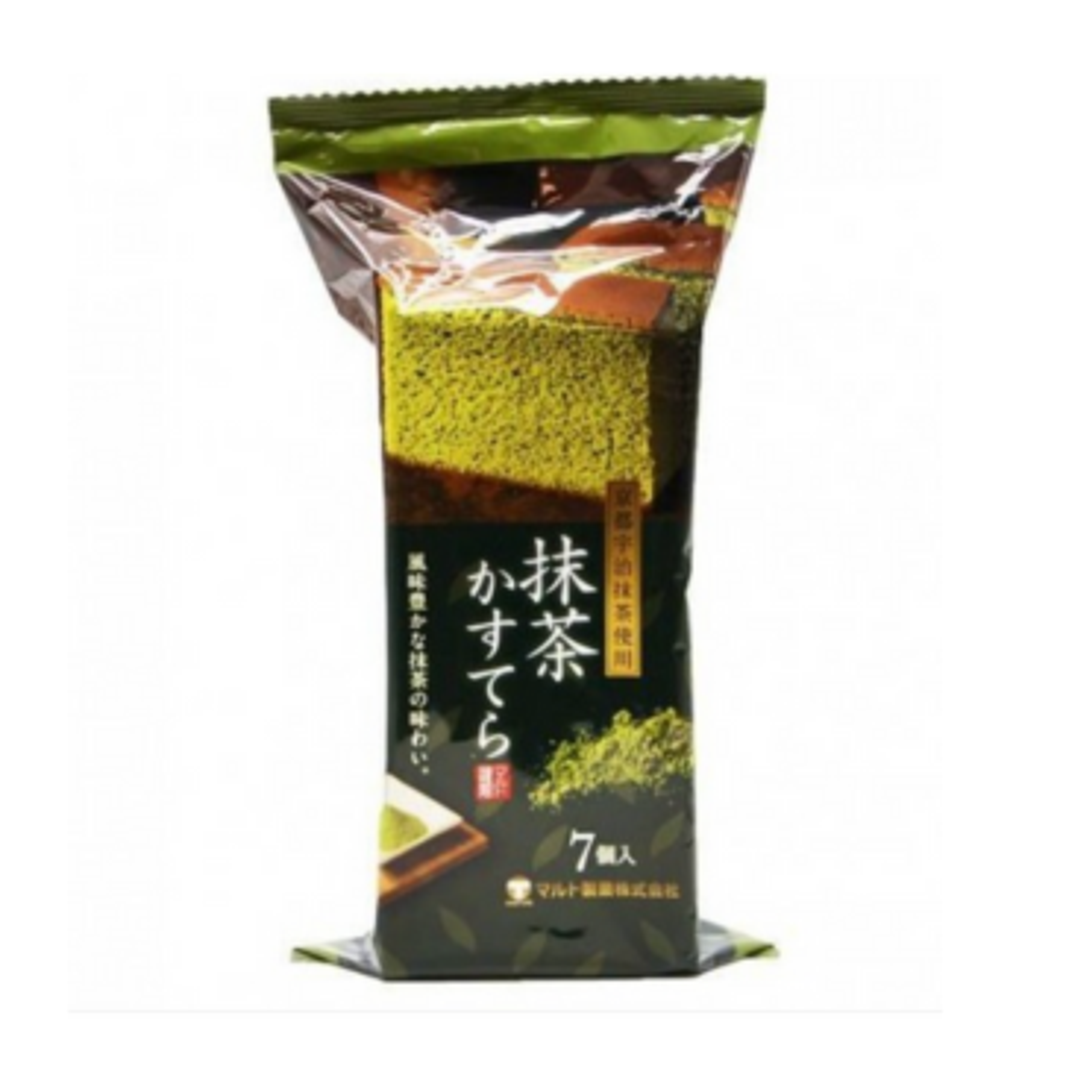 Maruto Matcha Kasutera - Japanischer Grüntee-Kuchen mit Uji Matcha, 7er Pack