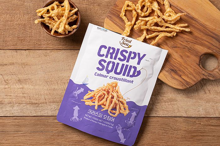 Crispy Squid als Teil einer Snack-Auswahl.