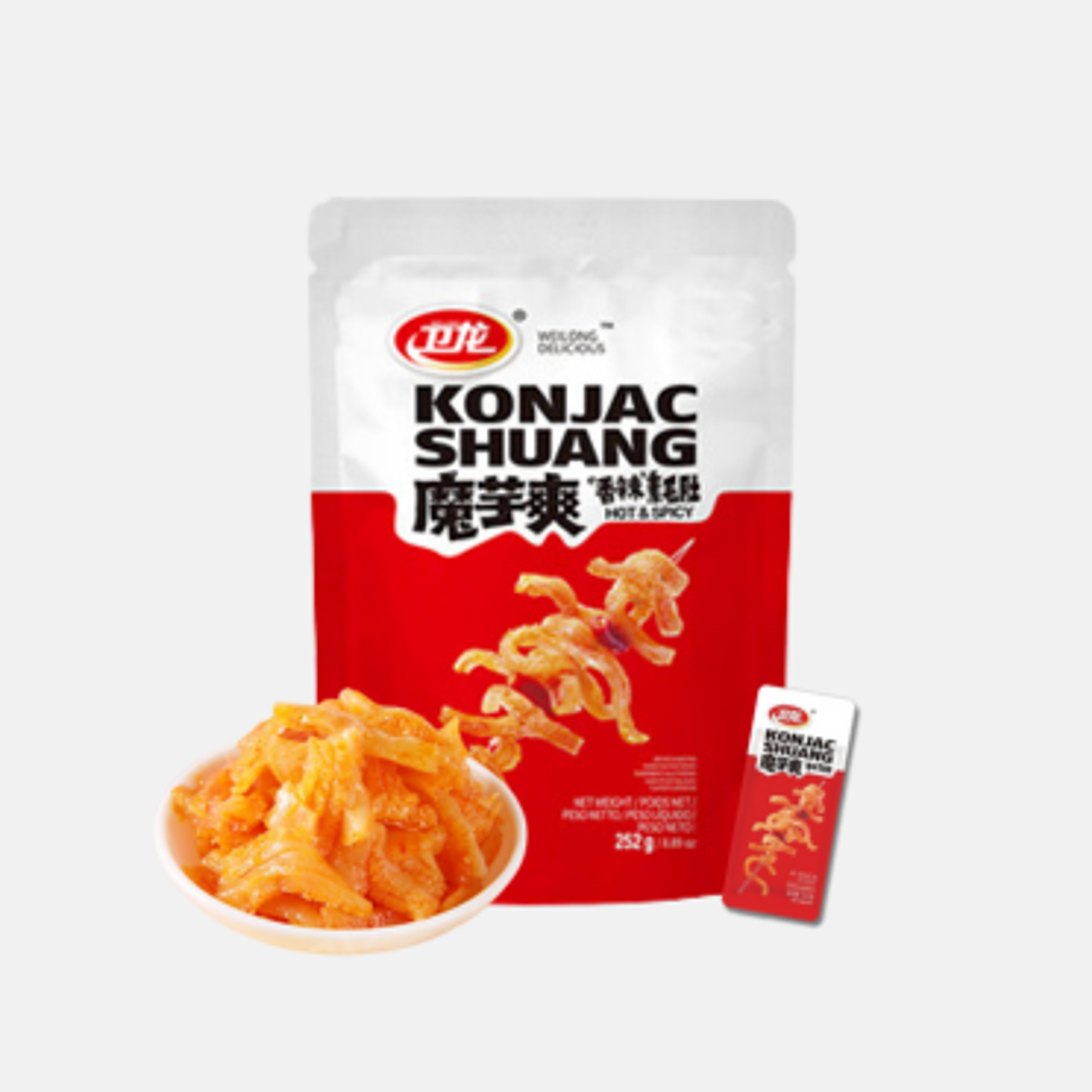 Wei Long Konjac Shuang Hot & Spicy 252g - Scharfer und würziger Snack